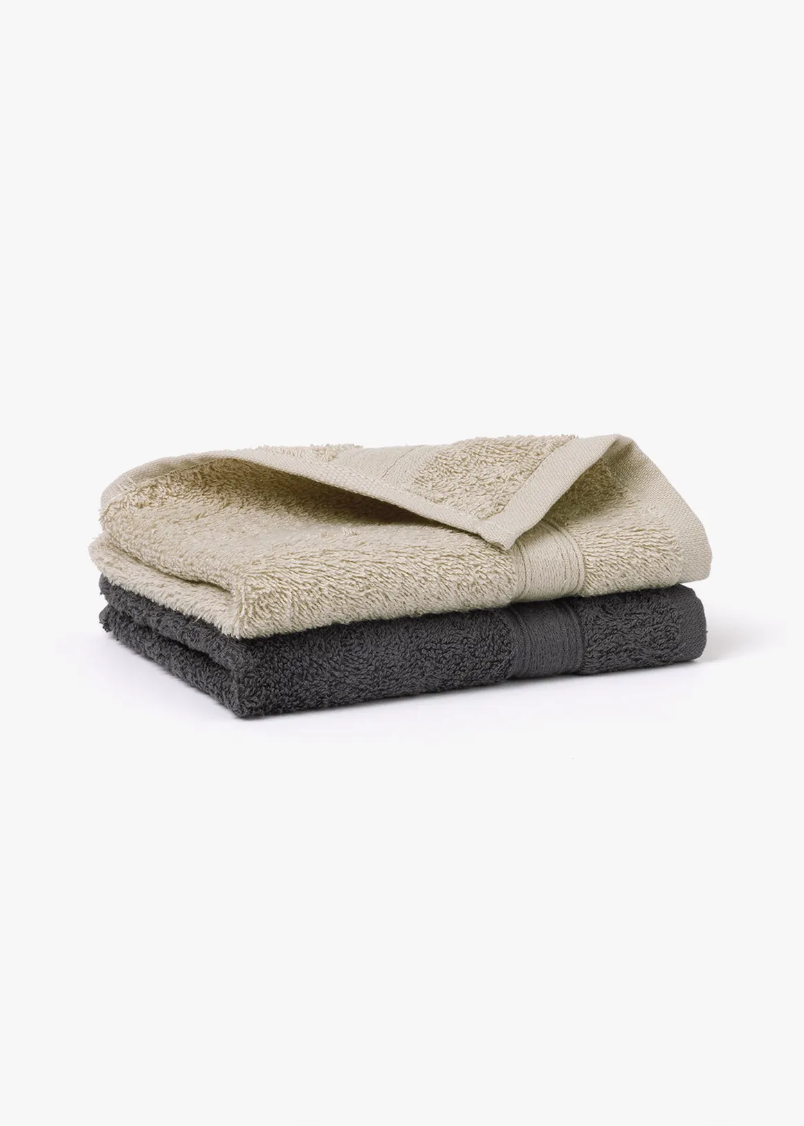 Plain Cotton Guest Towel with Antibacterial Finish 2 Pack - X NATURAL