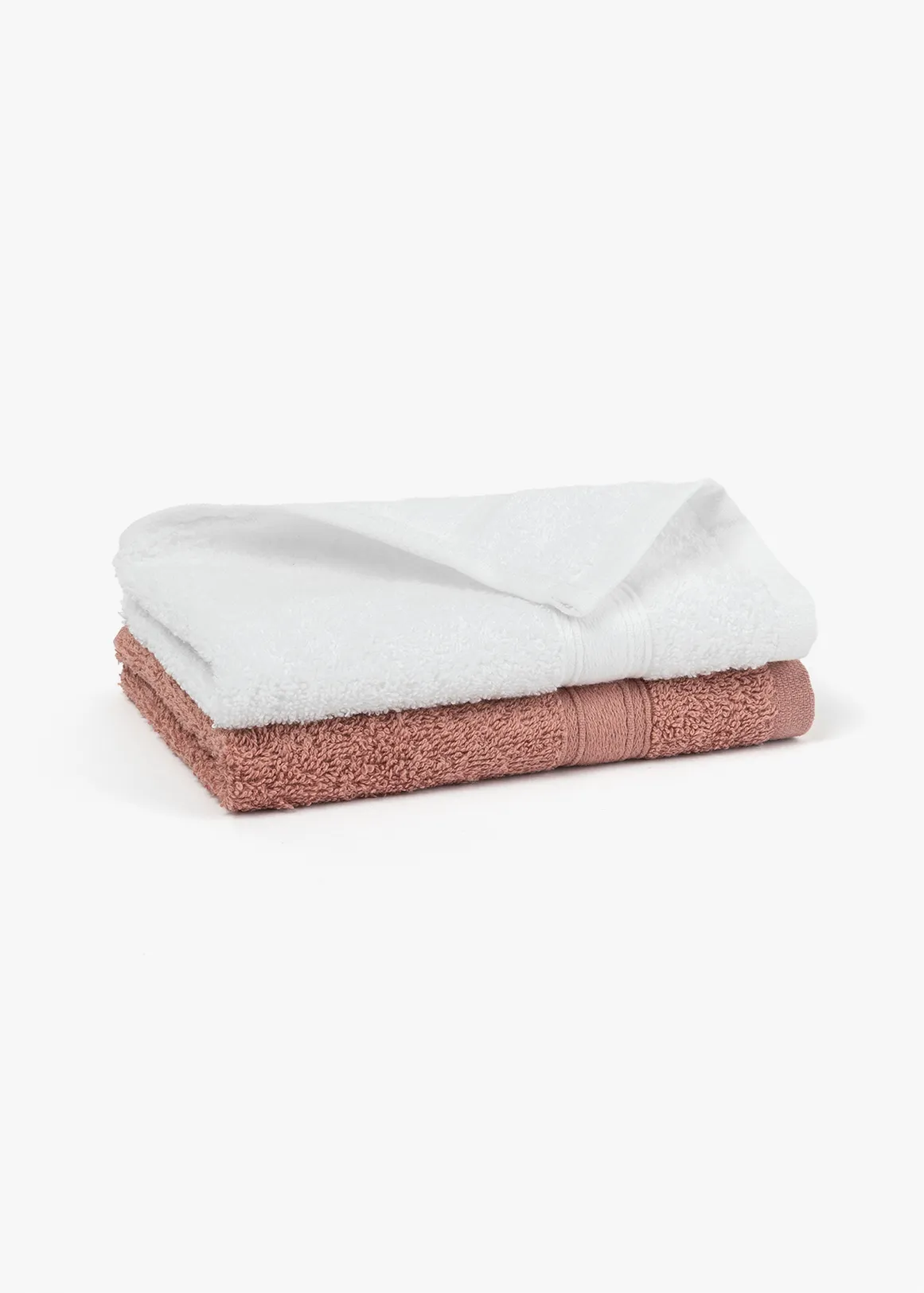 Plain Cotton Guest Towel with Antibacterial Finish 2 Pack - X PINK