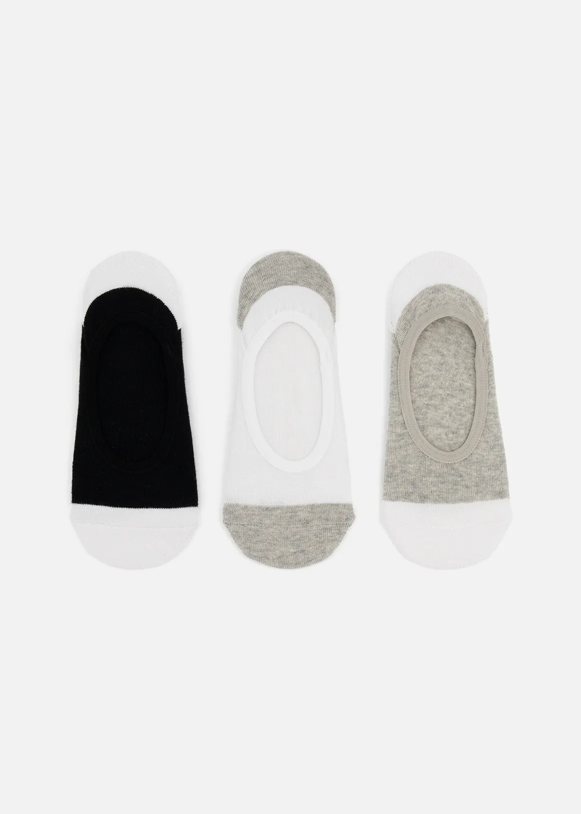 Plain Cotton Rich Secret Socks 3 Pack - X BLACK