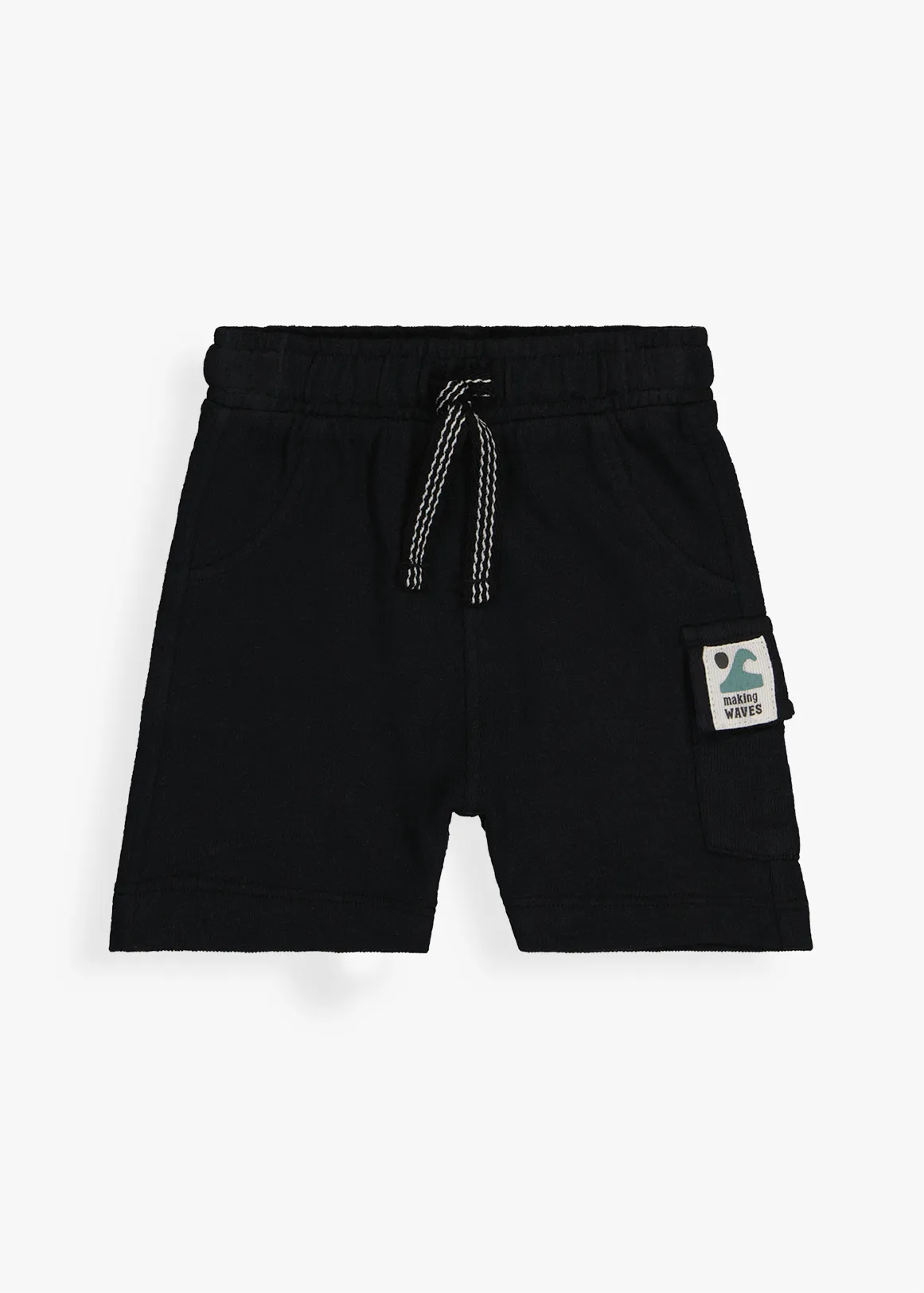 Plain Cotton Shorts - BLACK