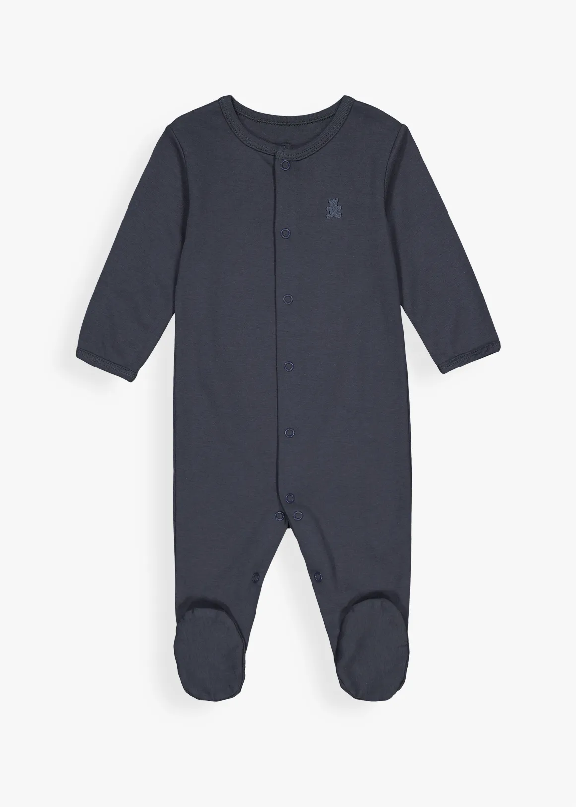 Plain Cotton Sleepsuit - CHARCOAL