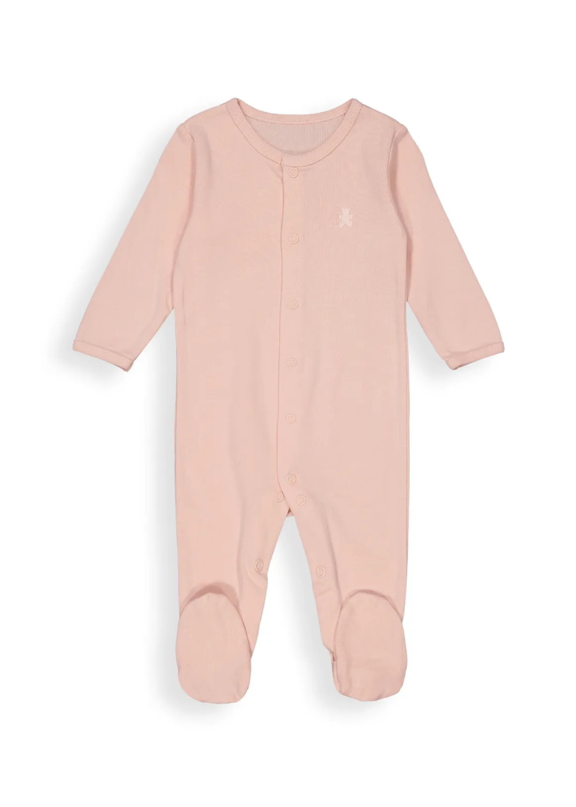 Plain Cotton Sleepsuit - MEDIUM PINK