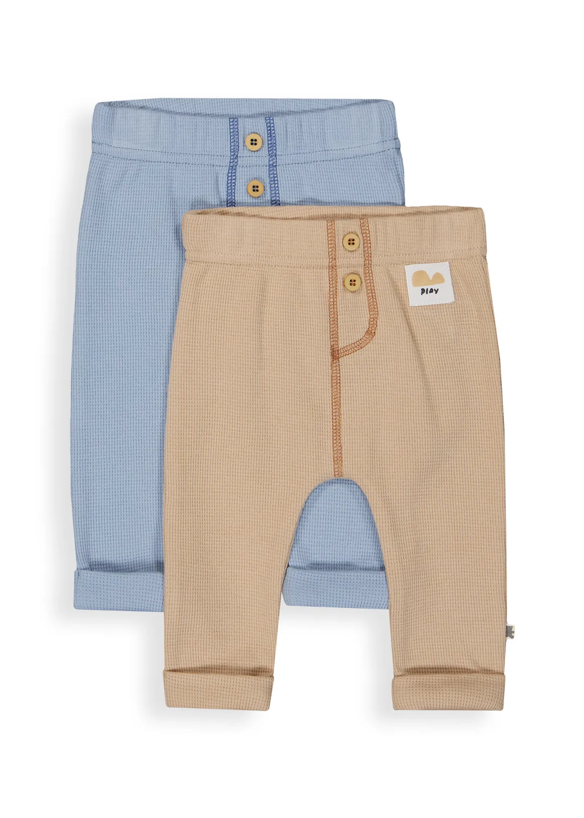 Plain Cotton Waffle Leggings - X NATURAL
