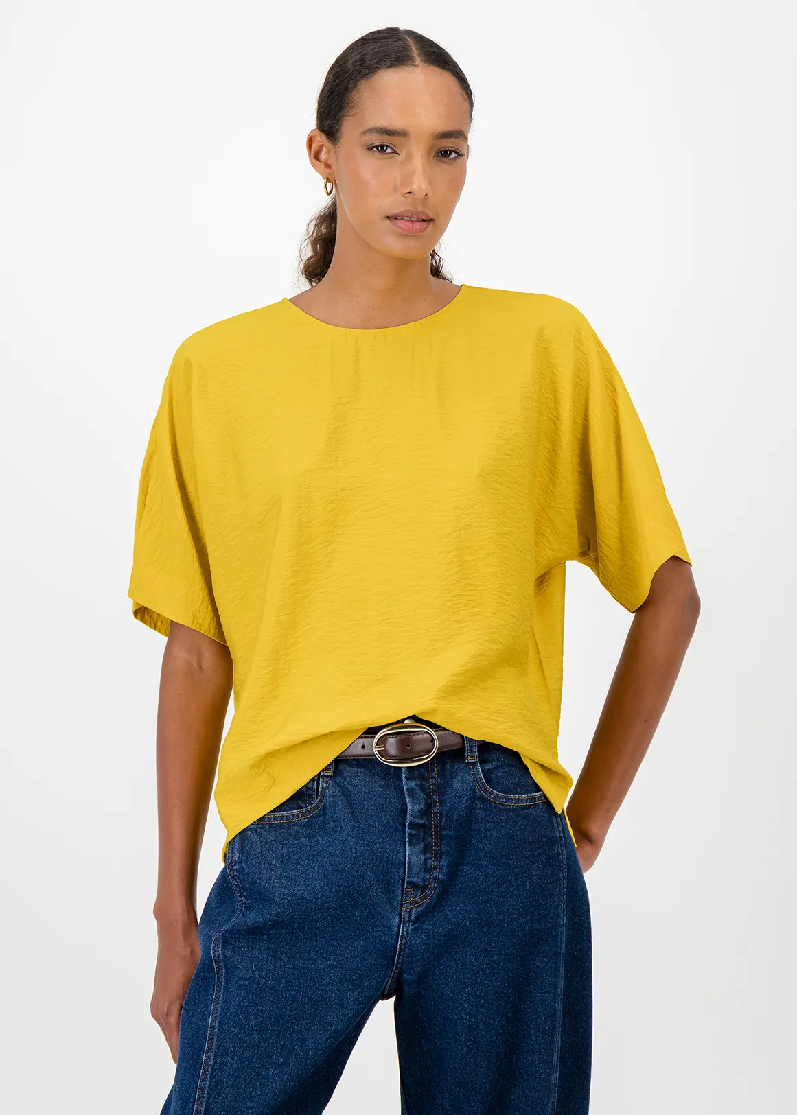 Plain Dolman Sleeve Top - DARK YELLOW