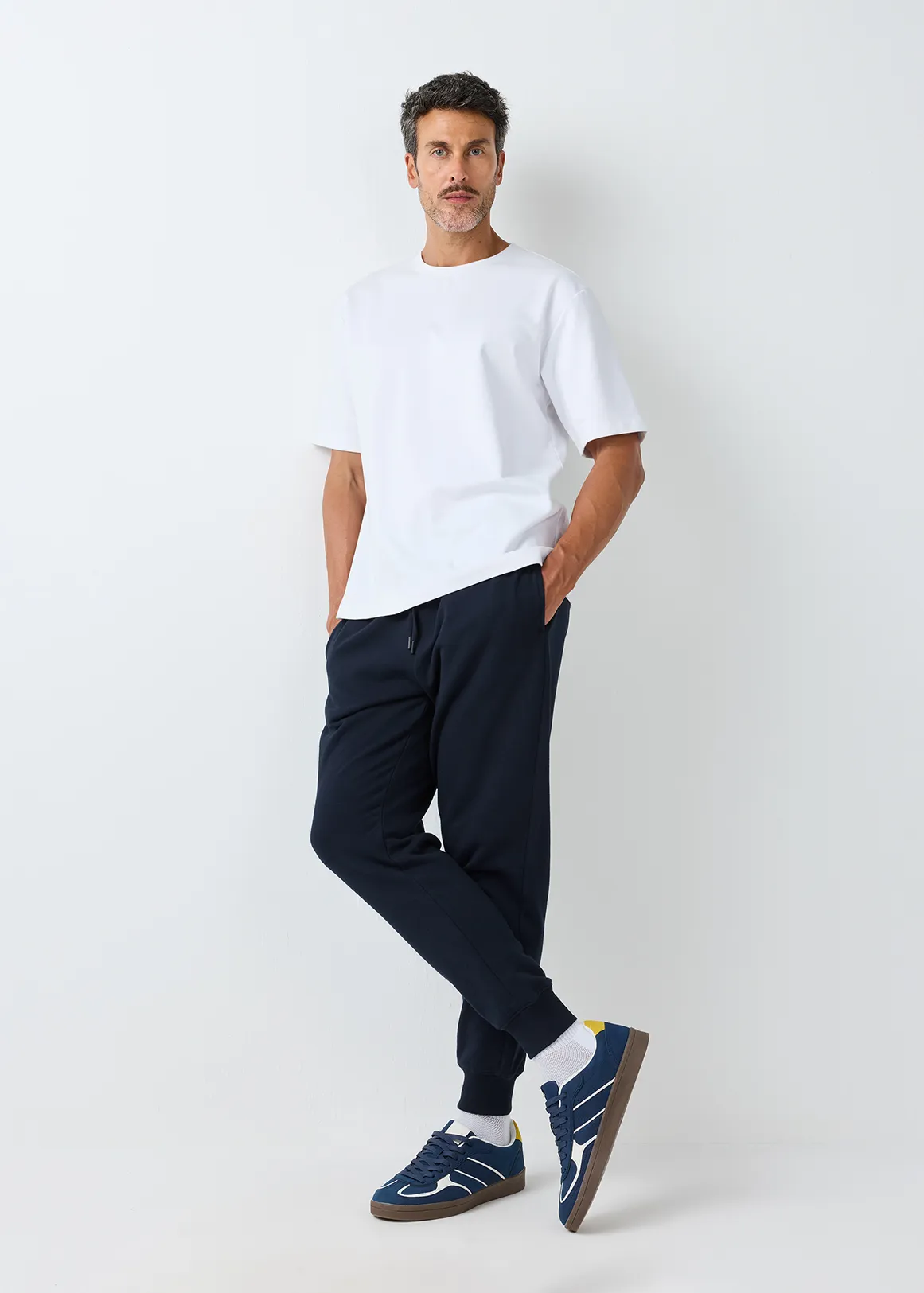Plain Fleece Joggers - NAVY