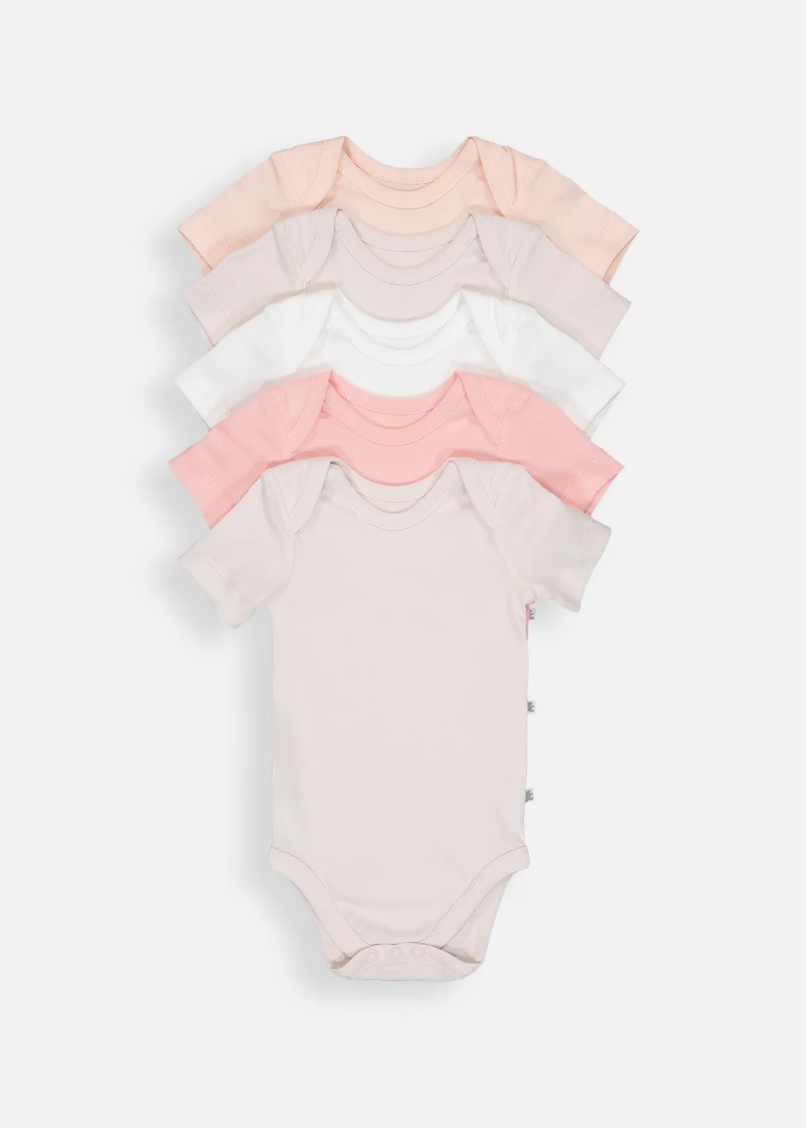 Plain Organic Cotton Bodyvests 5 Pack - X PINK