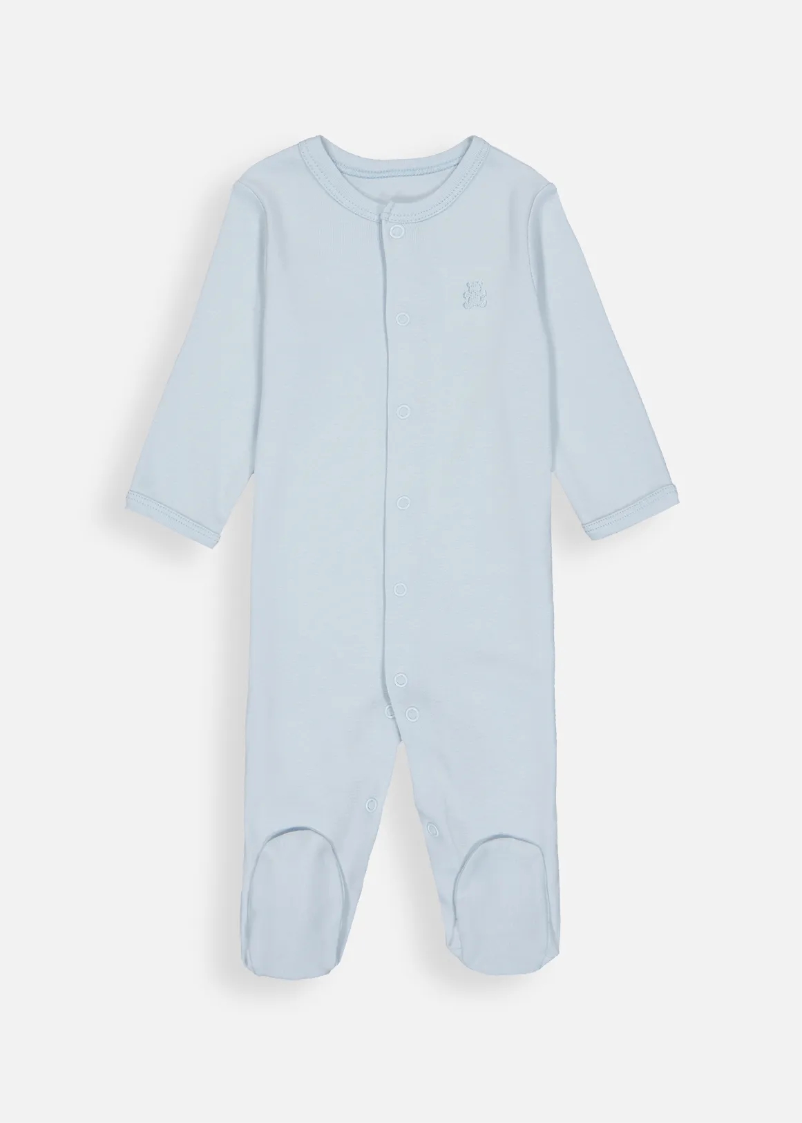 Plain Organic Cotton Sleepsuit - BLUE
