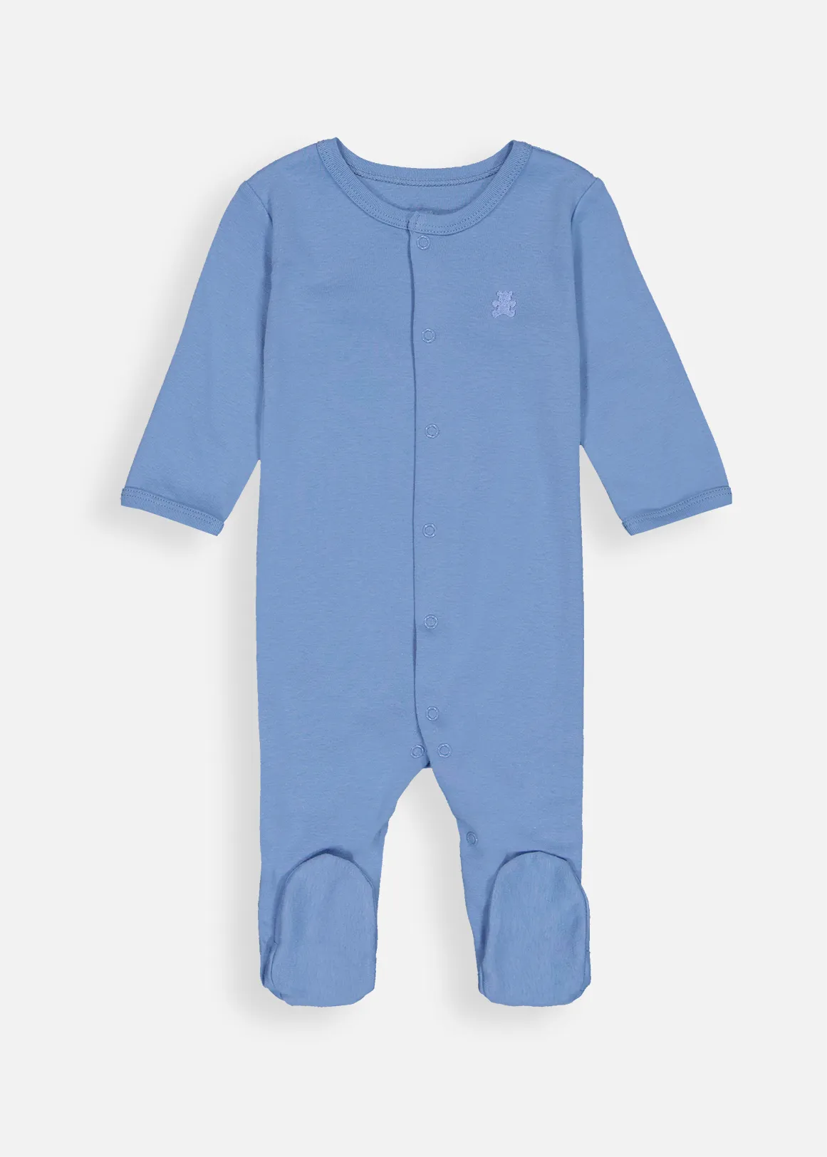 Plain Organic Cotton Sleepsuit - BRIGHT BLUE