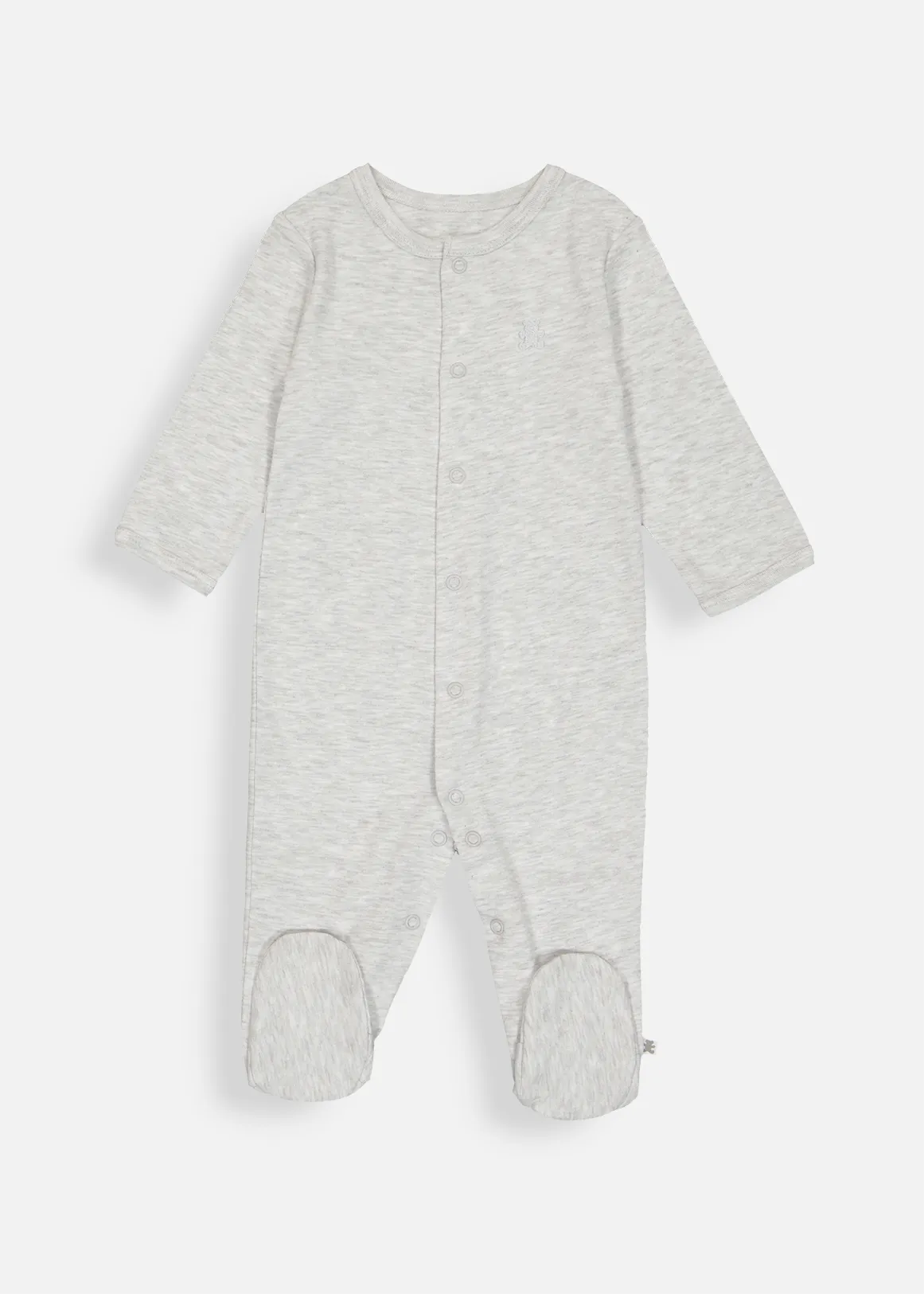 Plain Organic Cotton Sleepsuit - GREY MELANGE