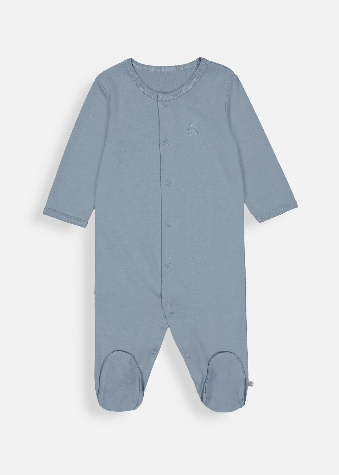 Plain Organic Cotton Sleepsuit - MEDIUM BLUE