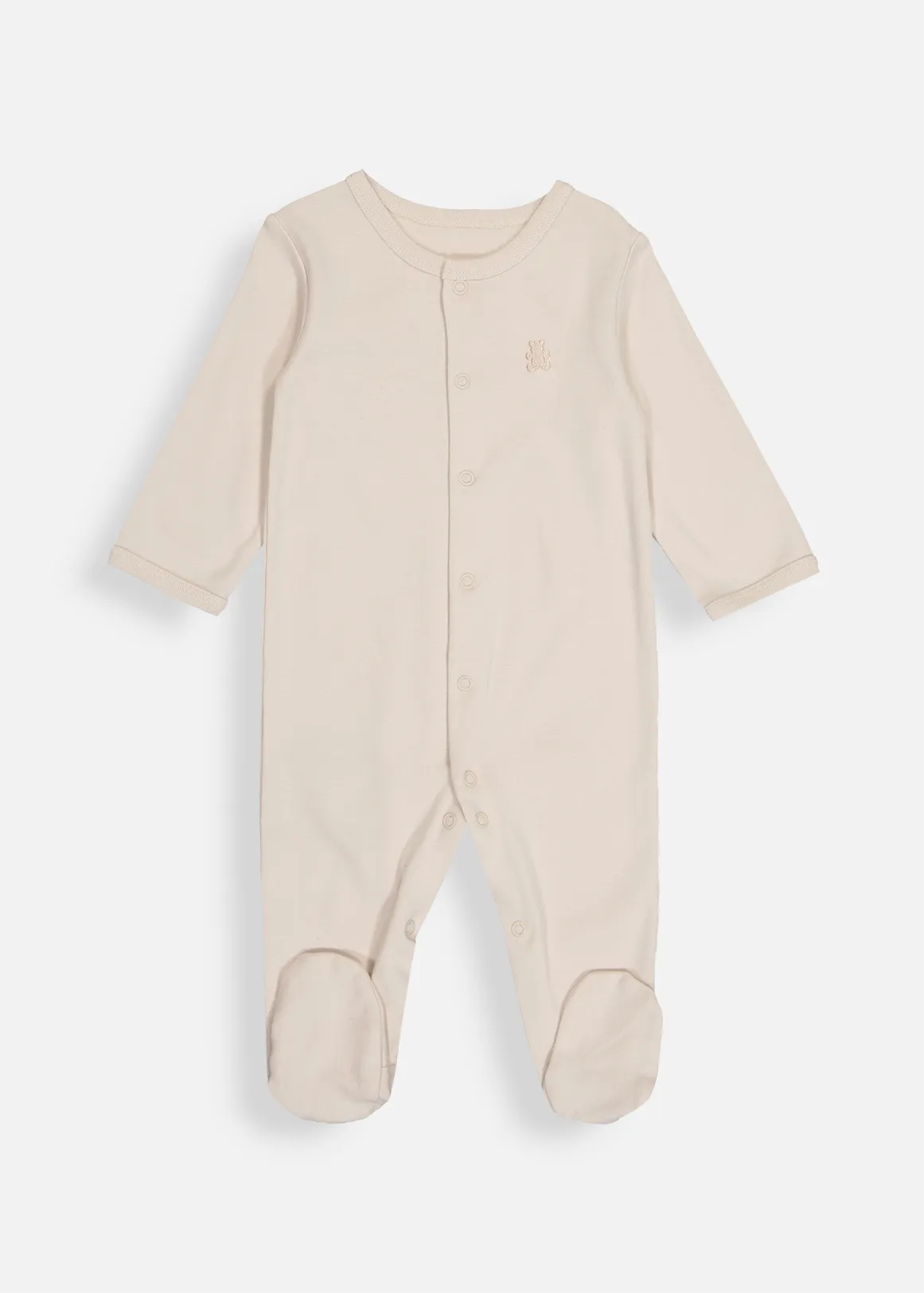 Plain Organic Cotton Sleepsuit - NATURAL
