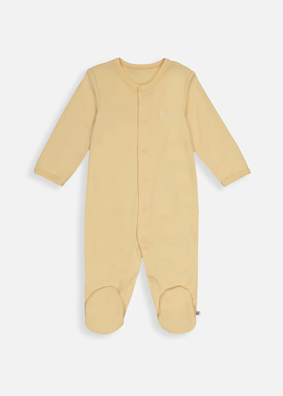 Plain Organic Cotton Sleepsuit - YELLOW