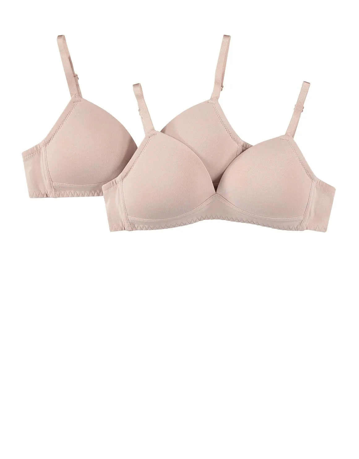 Plain Padded Bras 2 Pack - BEIGE