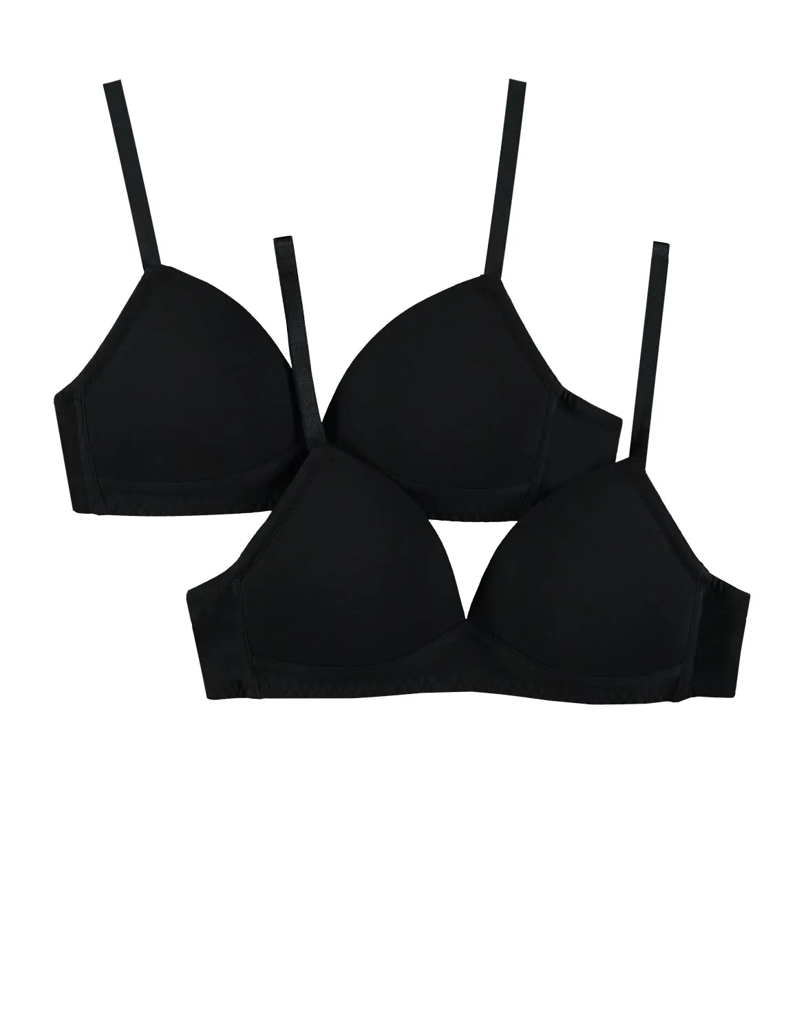 Plain Padded Bras 2 Pack - BLACK