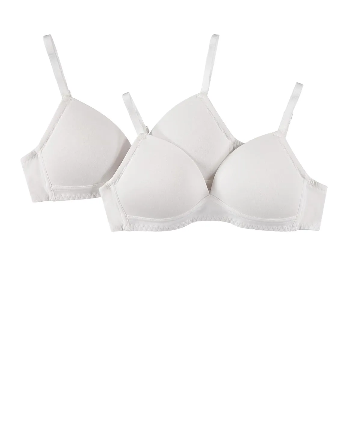 Plain Padded Bras 2 Pack - WHITE