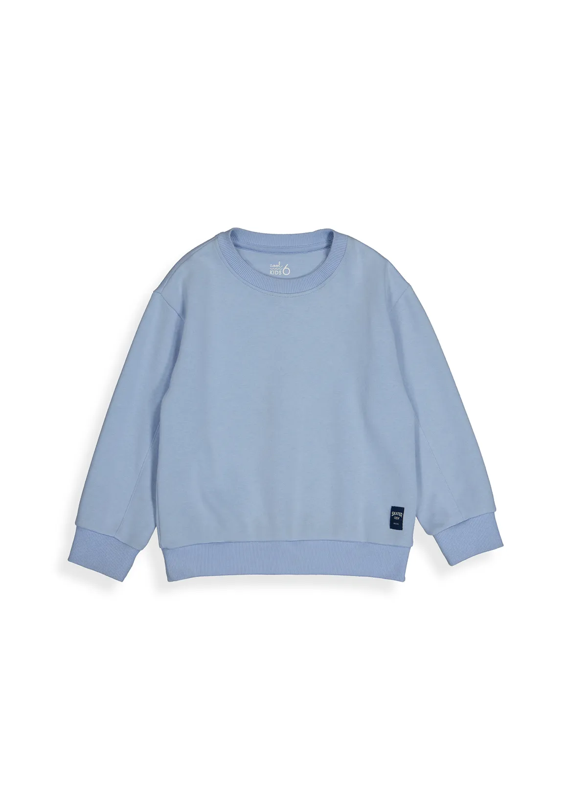 Plain Panel Sleeve Sweatshirt - BLUE