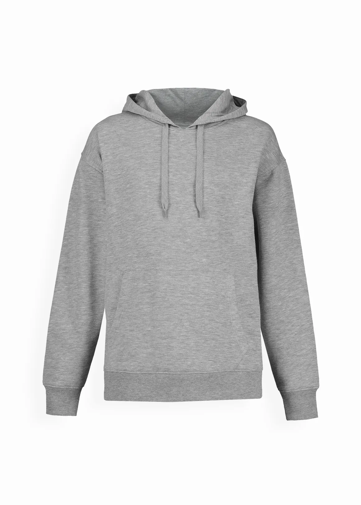 Plain Pullover Hoodie - GREY MELANGE