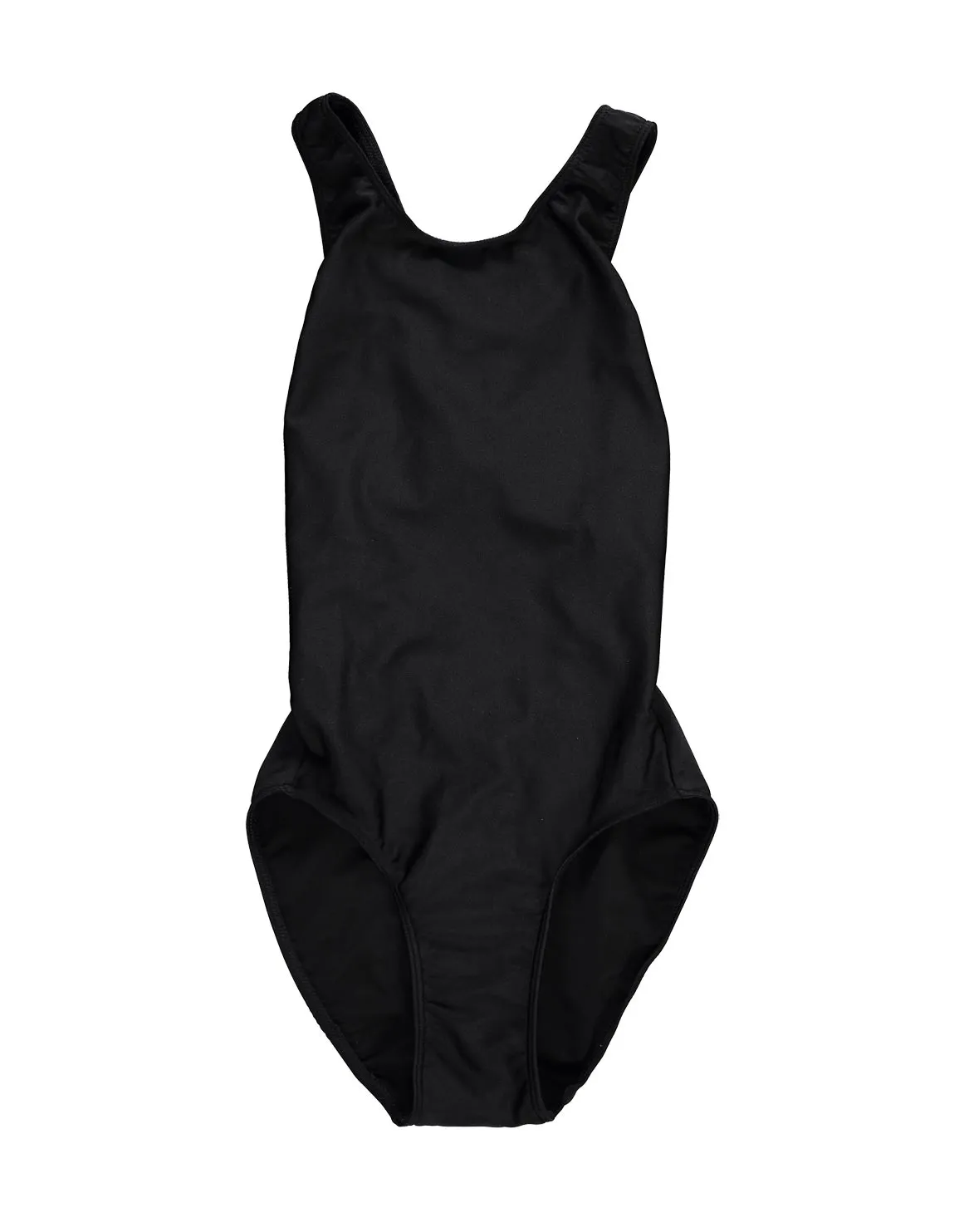 Plain Racerback Swimsuit - BLACK
