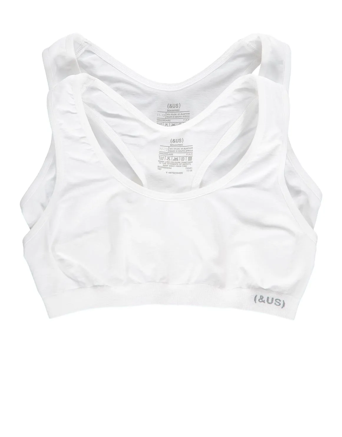 Plain Seamless Unpadded Bras 2 Pack - WHITE