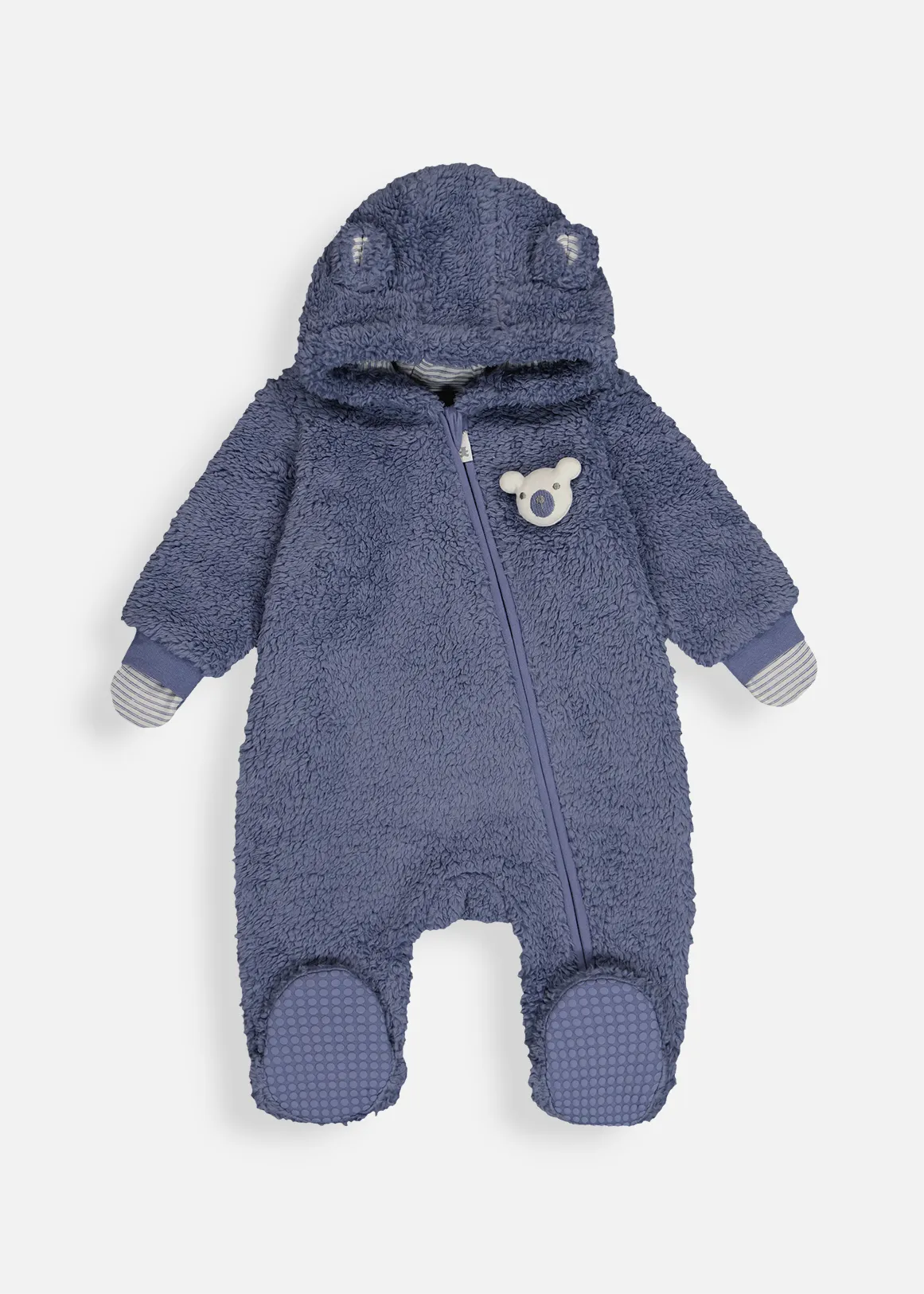 Plain Sherpa Jumpsuit - DARK BLUE