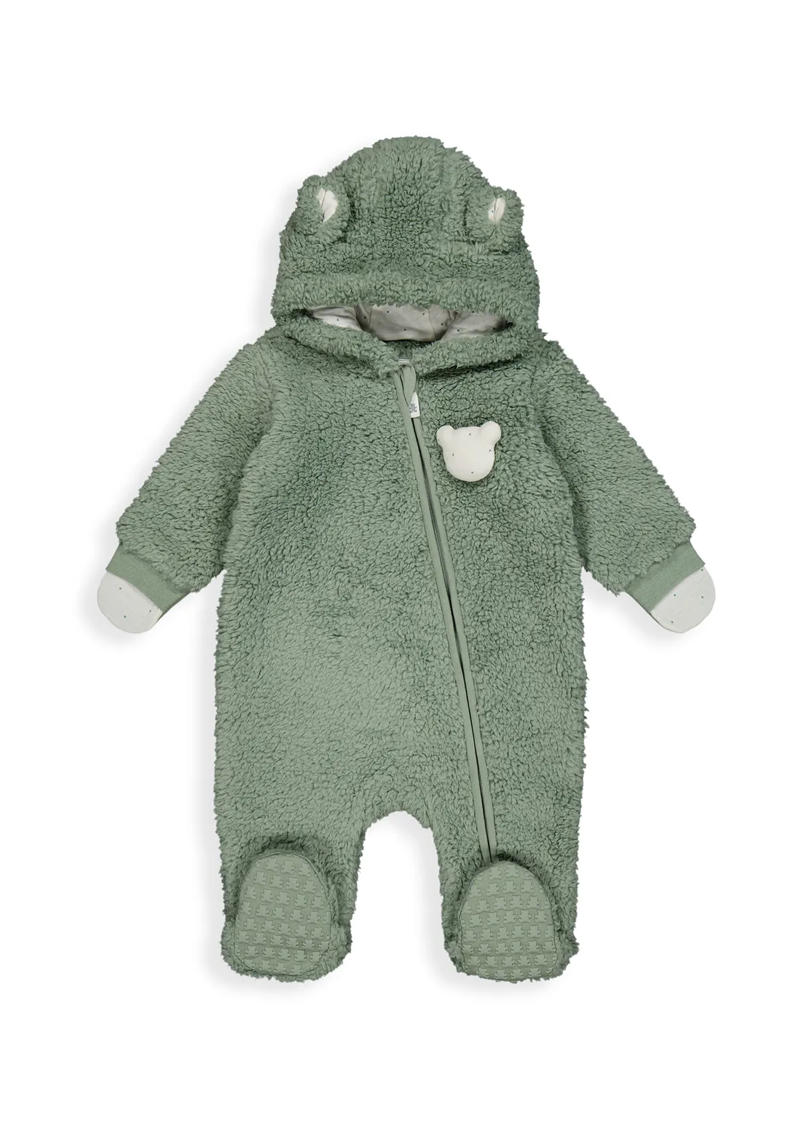 Plain Sherpa Jumpsuit - DARK GREEN