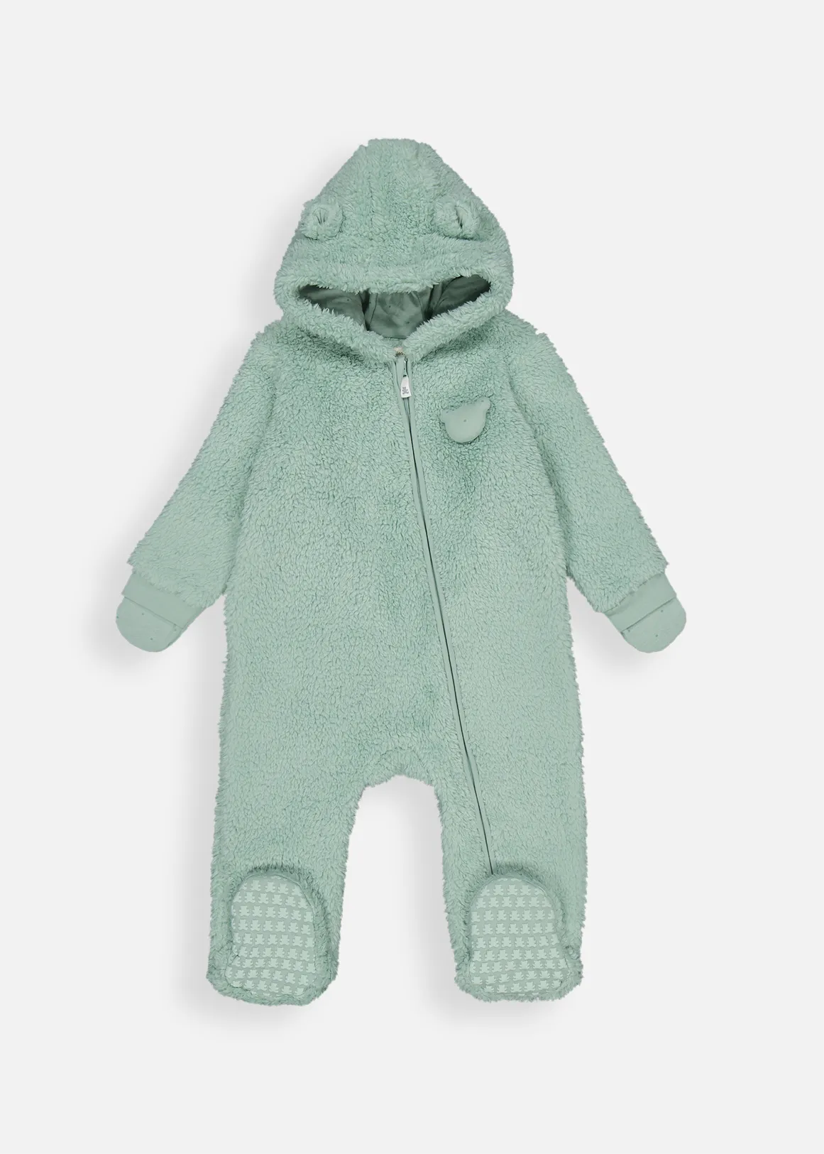 Plain Sherpa Jumpsuit - GREEN