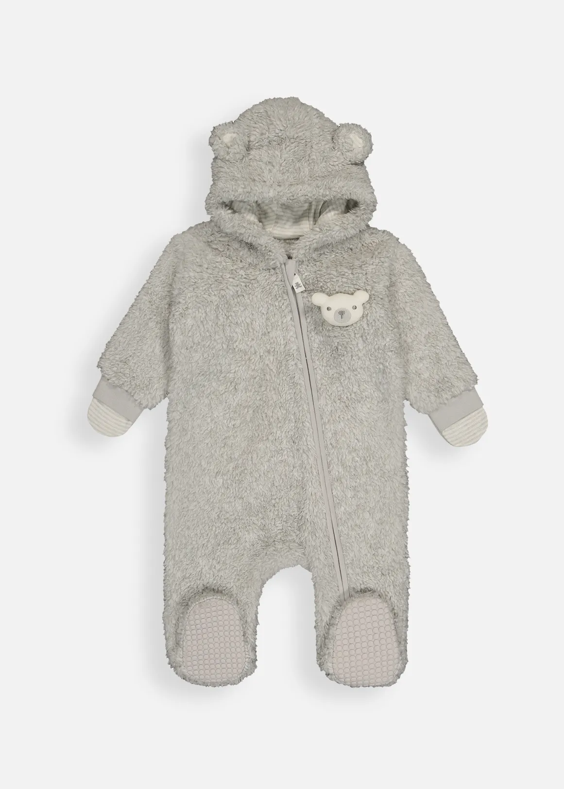 Plain Sherpa Jumpsuit - GREY MELANGE