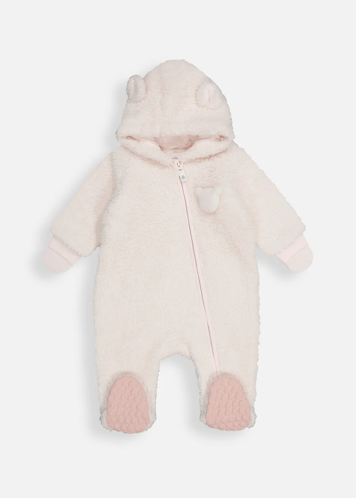 Plain Sherpa Jumpsuit - LIGHT PINK