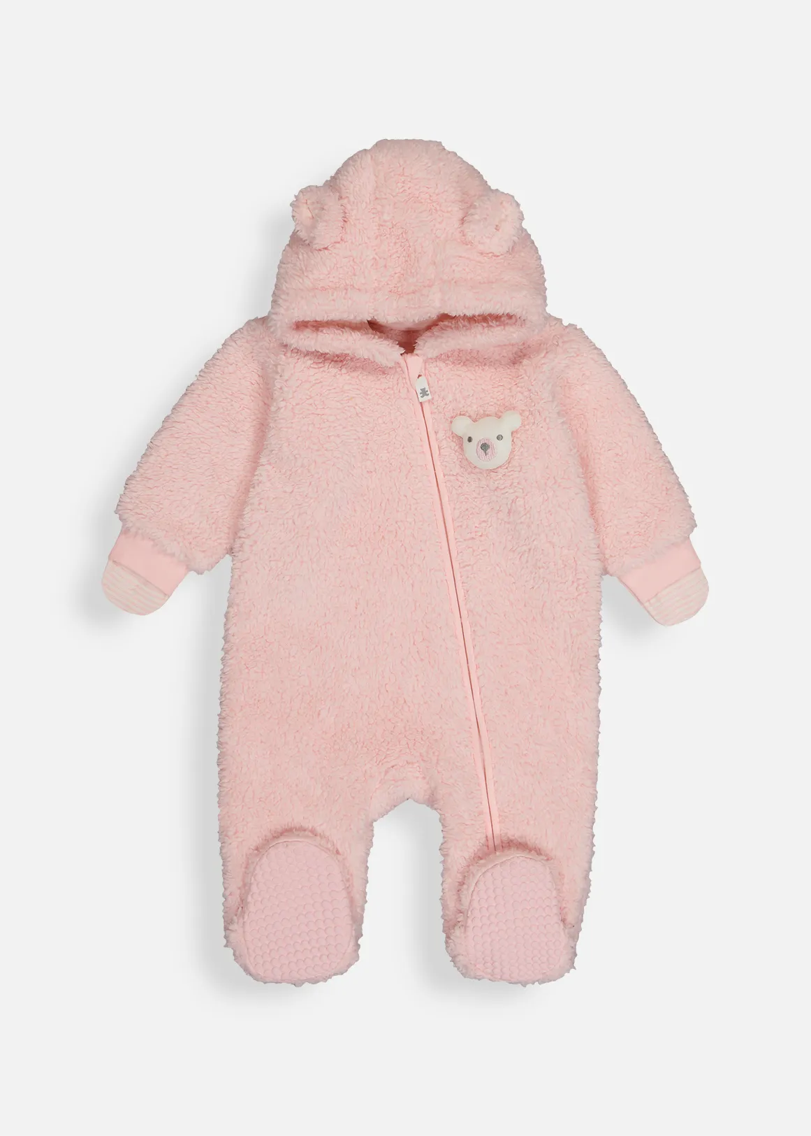 Plain Sherpa Jumpsuit - LIGHT PINK
