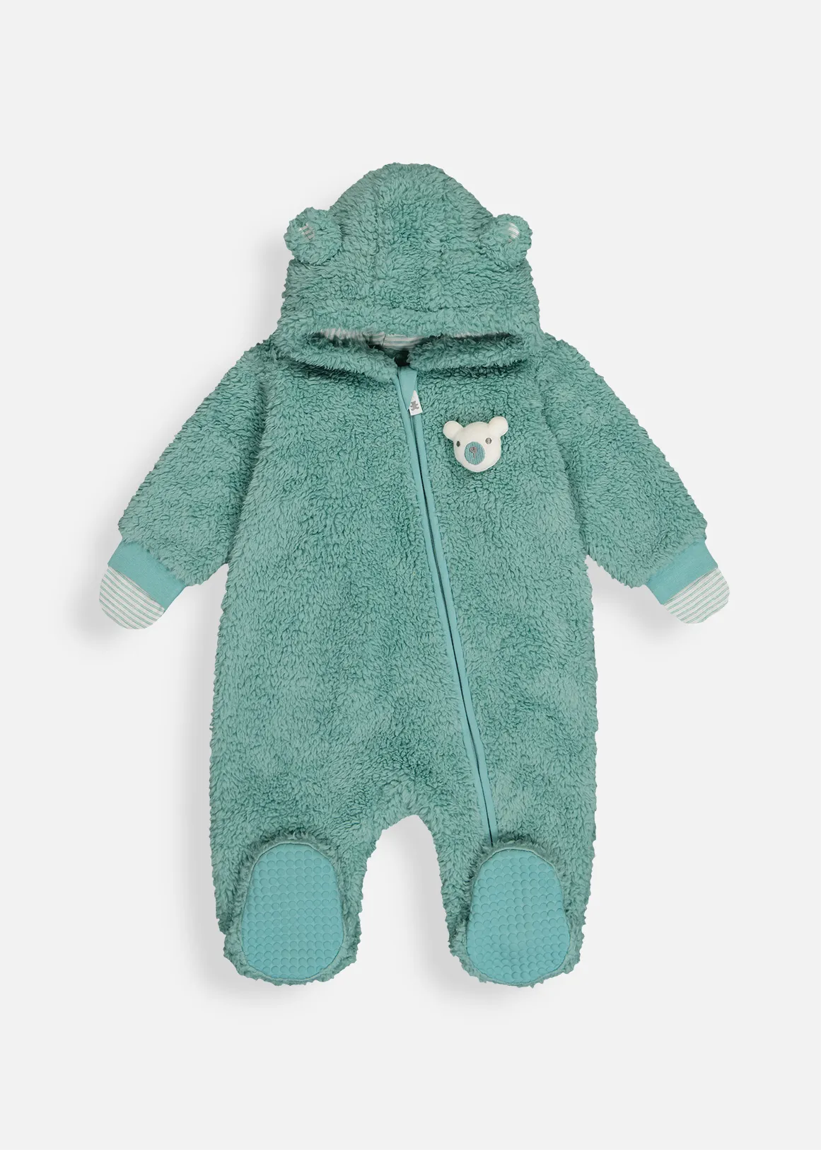 Plain Sherpa Jumpsuit - LIGHT TEAL