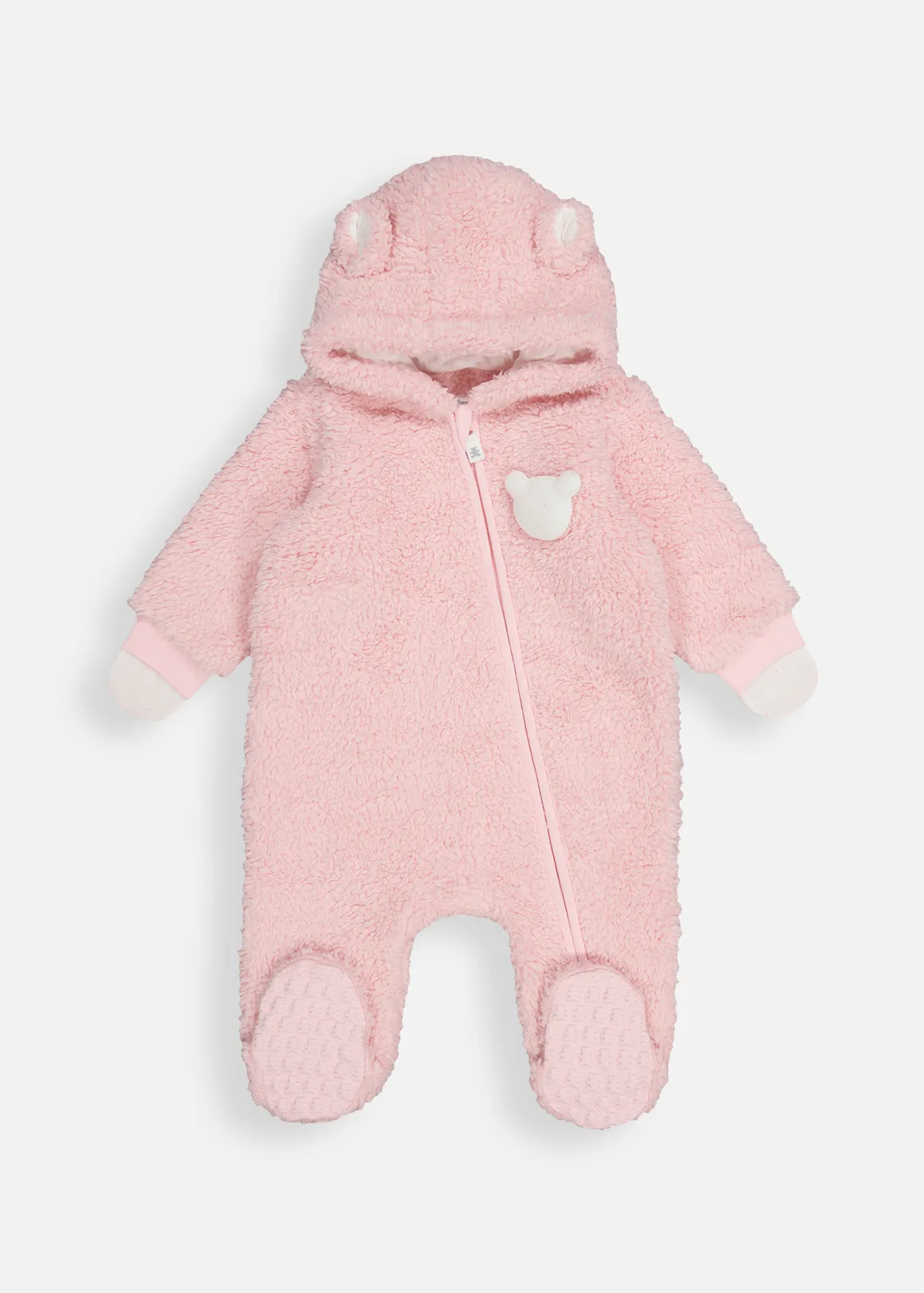 Plain Sherpa Jumpsuit - MEDIUM PINK