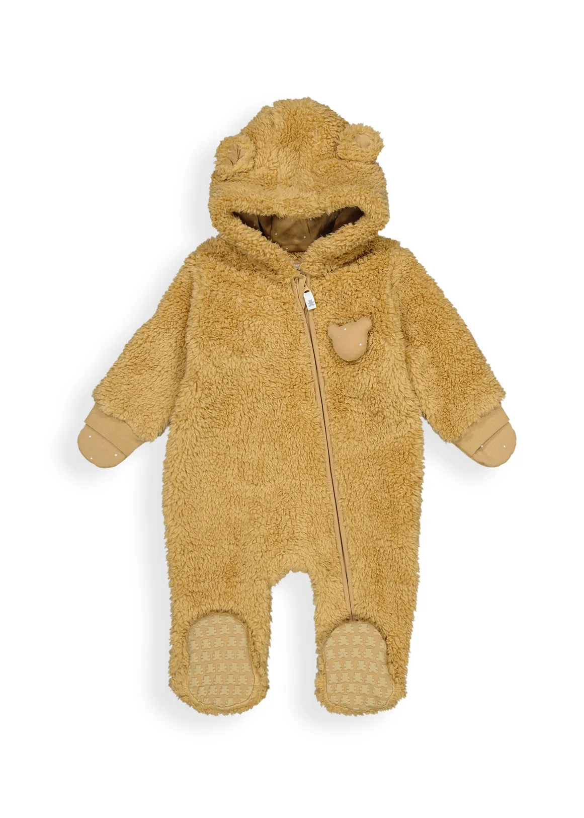 Plain Sherpa Jumpsuit - MUSTARD