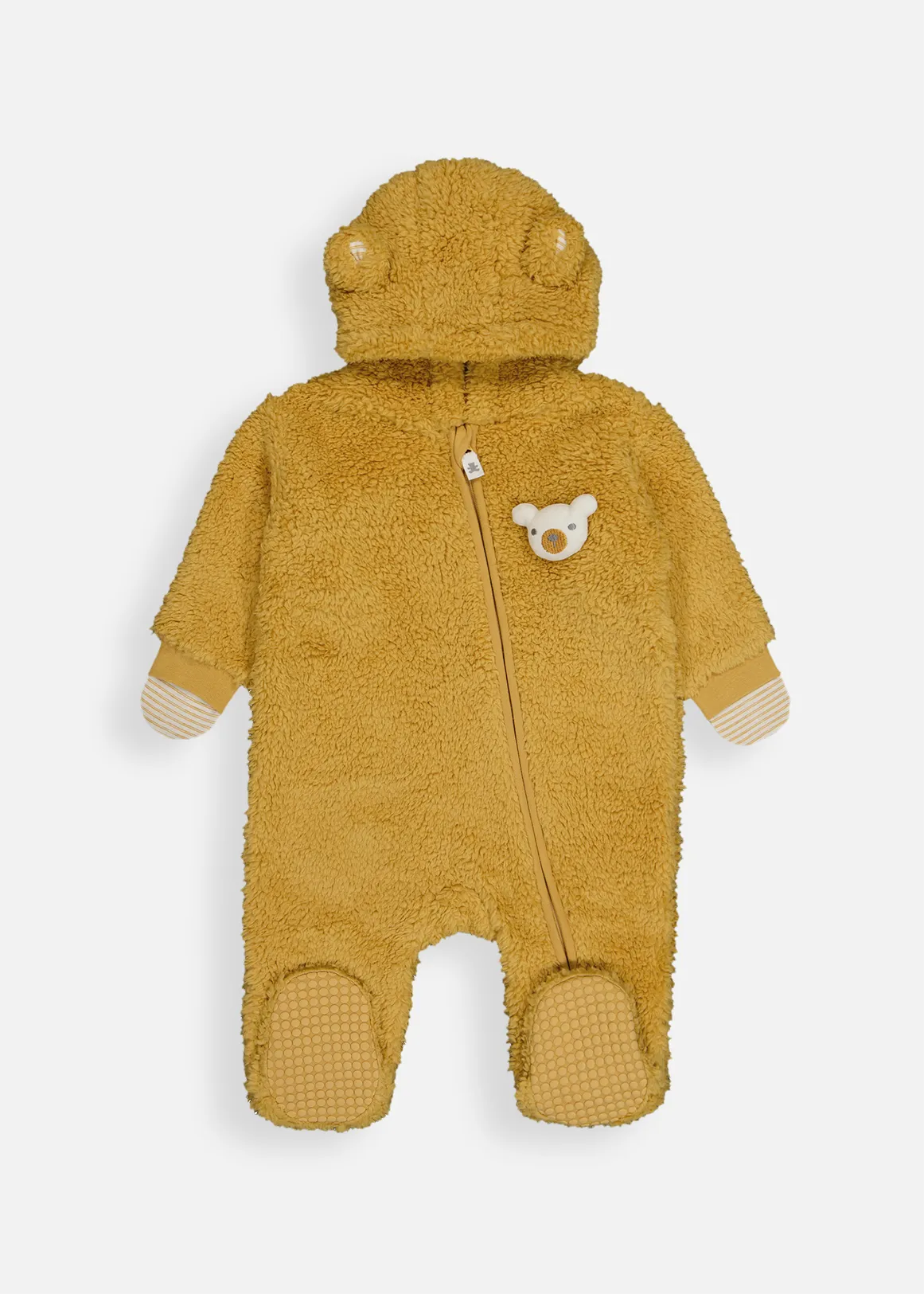 Plain Sherpa Jumpsuit - MUSTARD