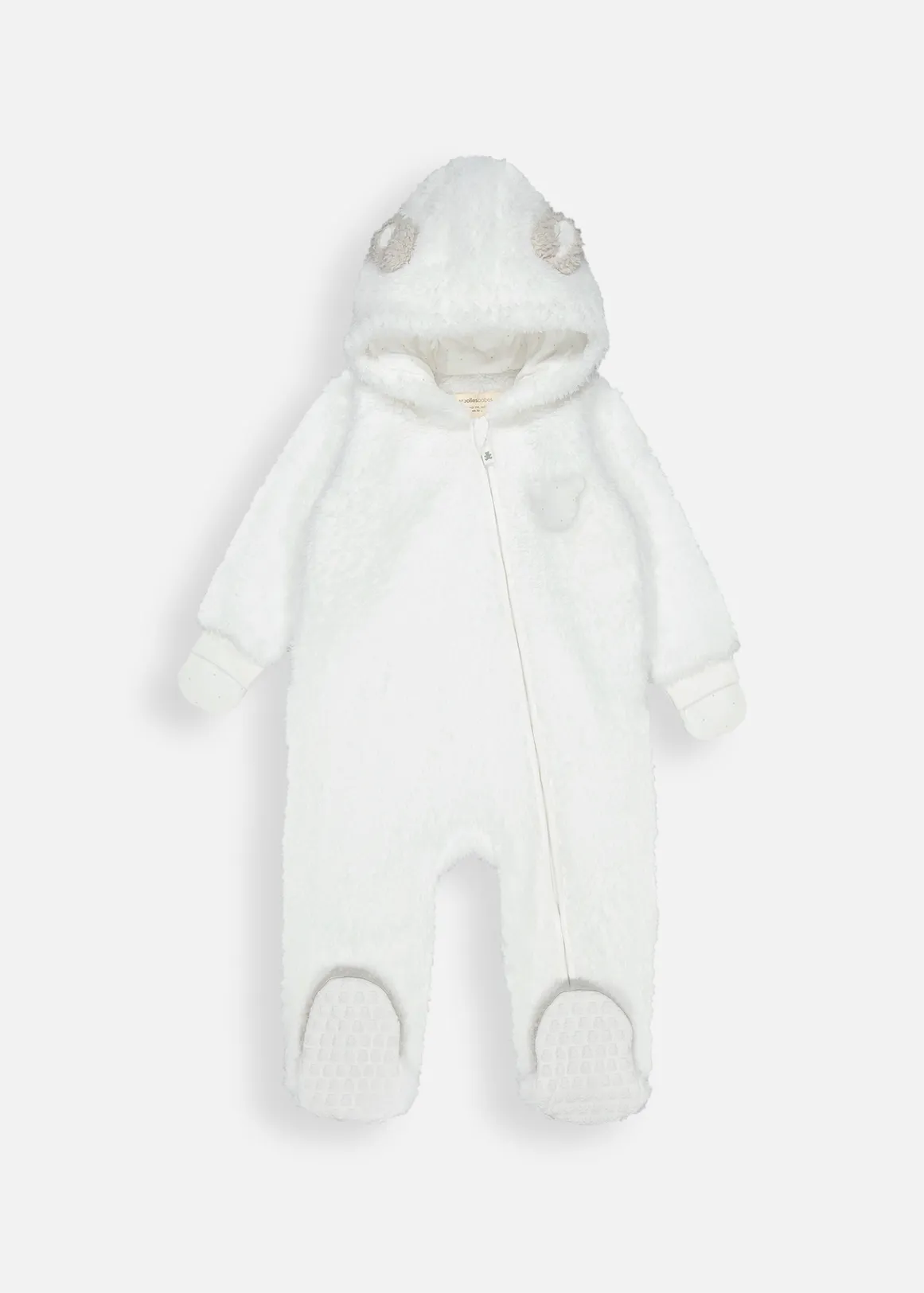 Plain Sherpa Jumpsuit - WHITE