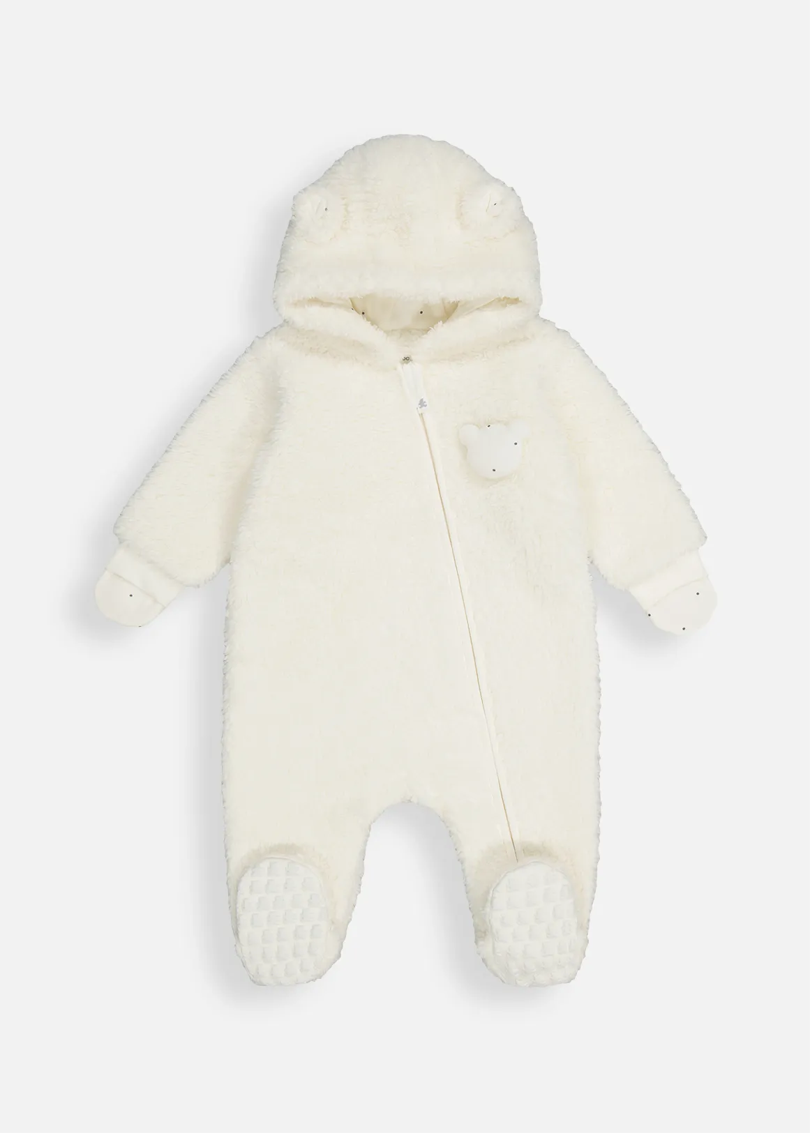 Plain Sherpa Jumpsuit - WINTER WHITE