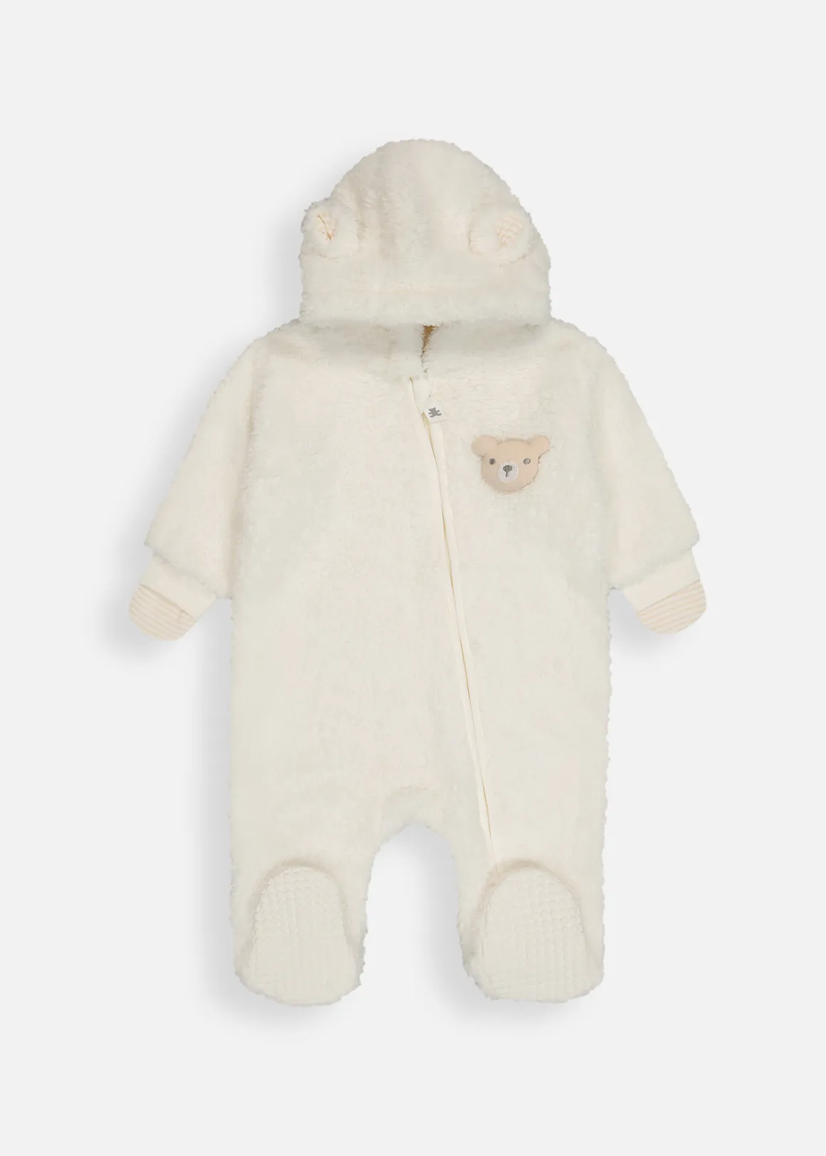 Plain Sherpa Jumpsuit - WINTER WHITE