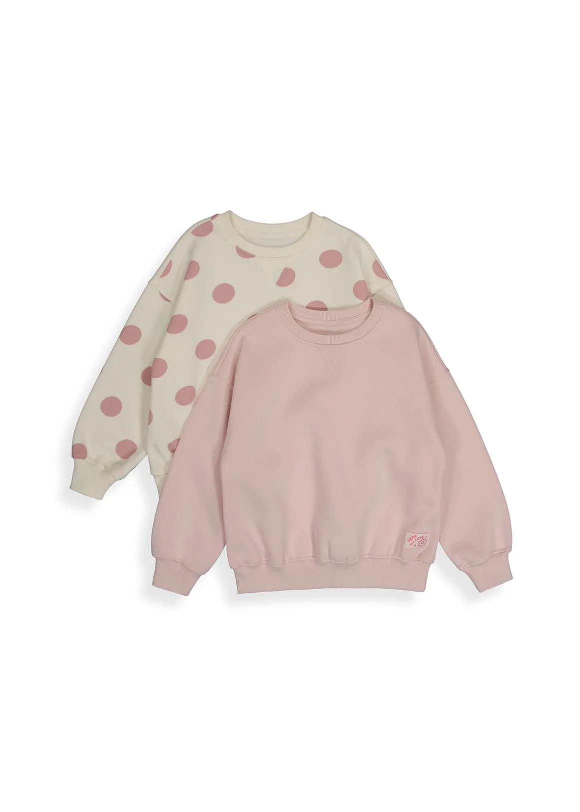 Plain & Spot Print Sweatshirts 2 Pack - X PINK
