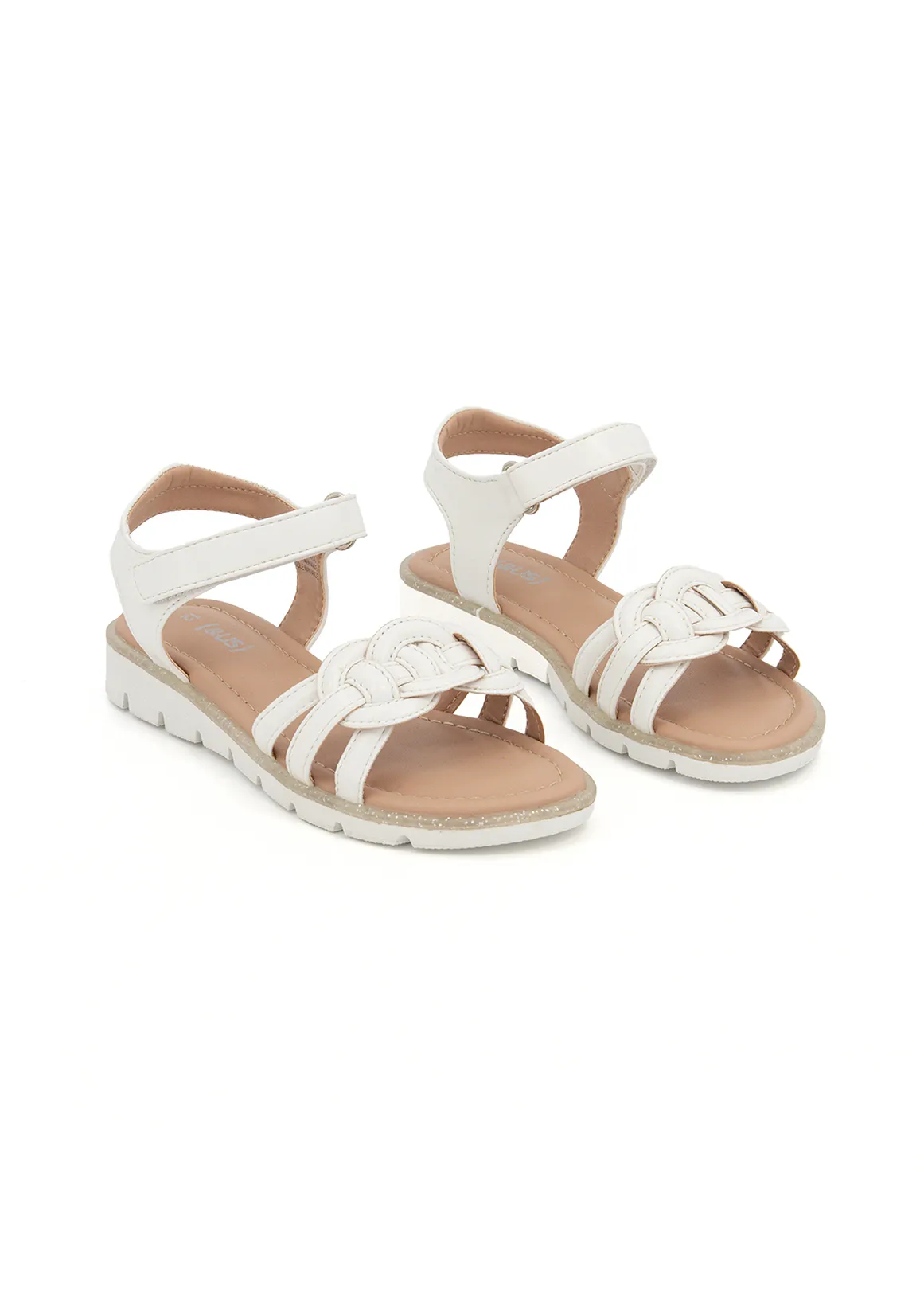 Plait Comfort Sandals (Size 12-6) Older Girl - WHITE