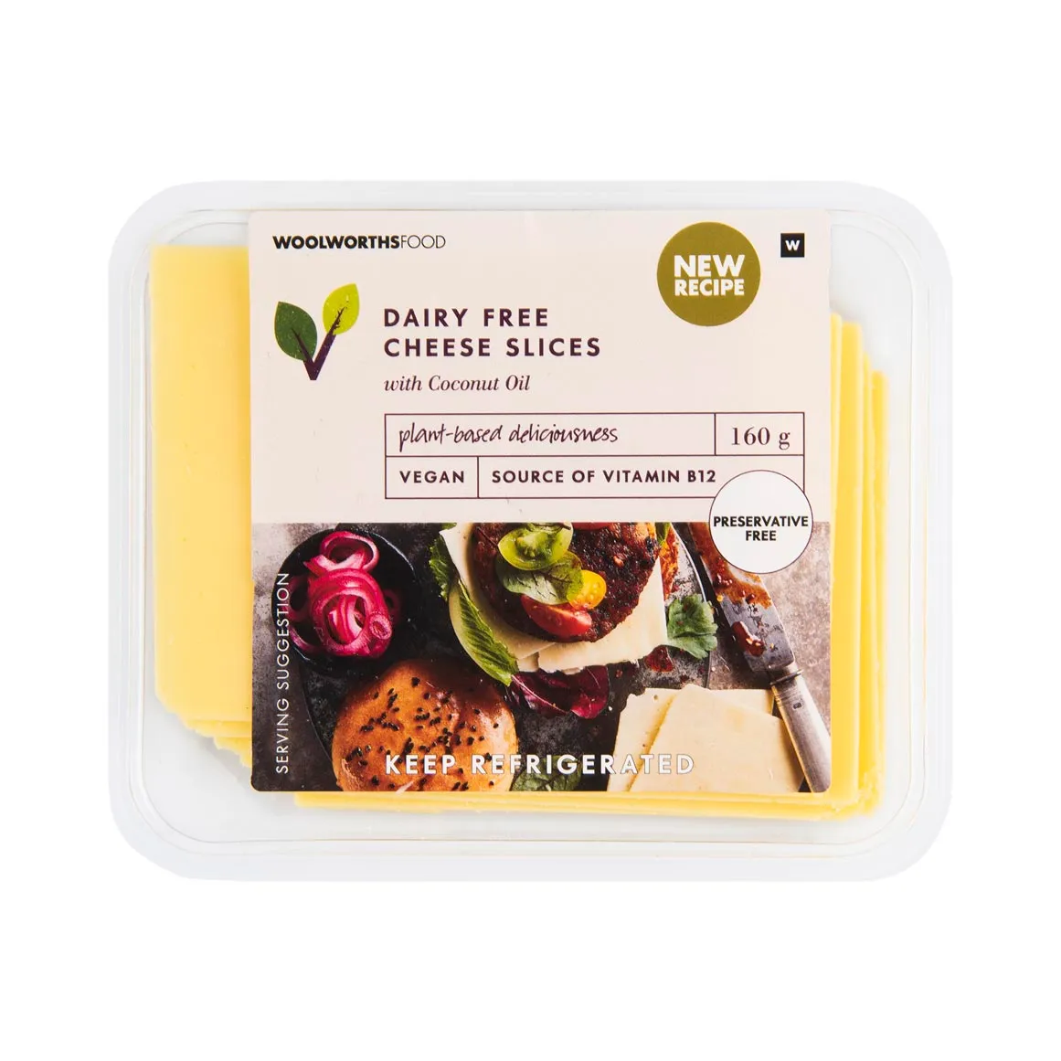 Plant Powered™ Dairy Free Cheddar Flavoured Cheese Slices 160 g