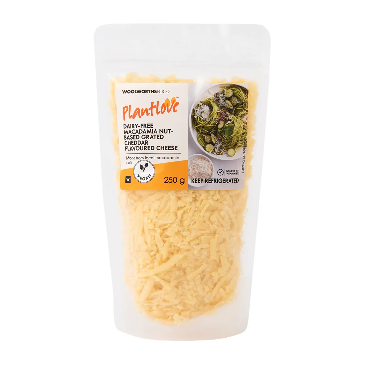 PlantLove™ Dairy Free Macadamia Nut Based Grated Cheddar Cheese 250 g