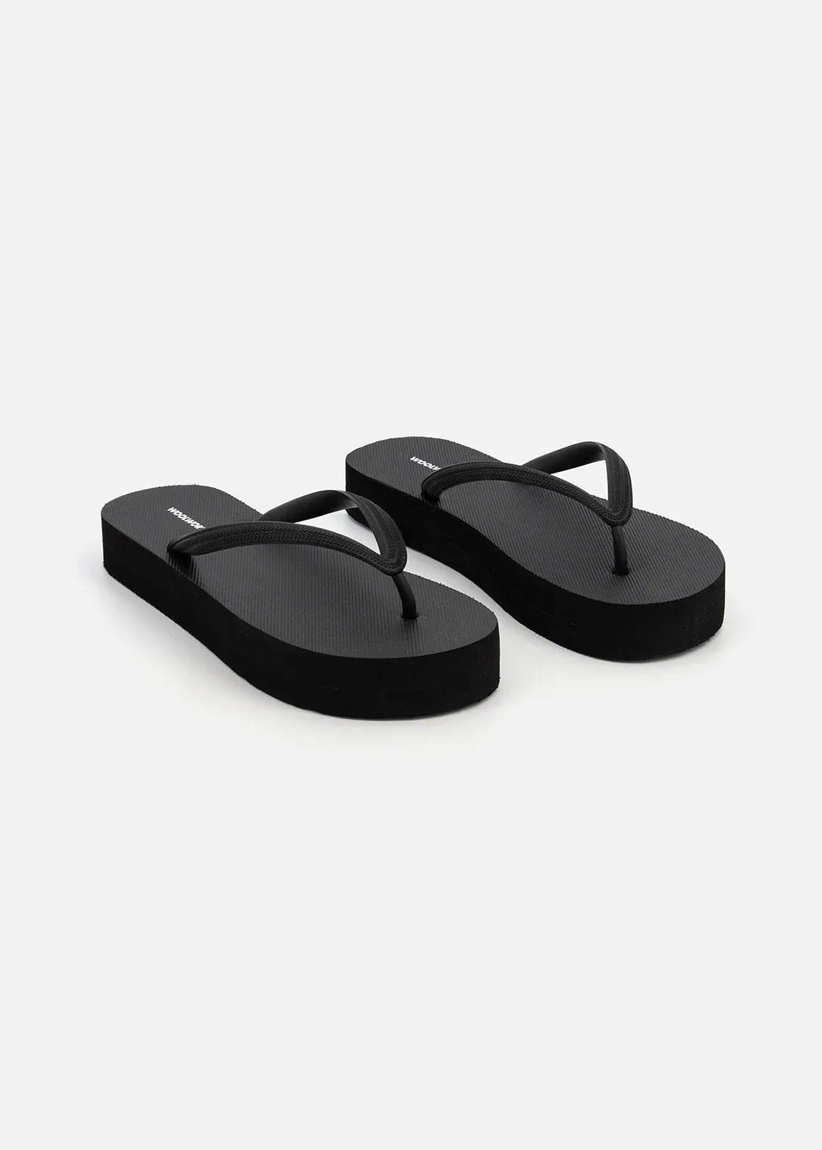 Platform Flip Flops - BLACK