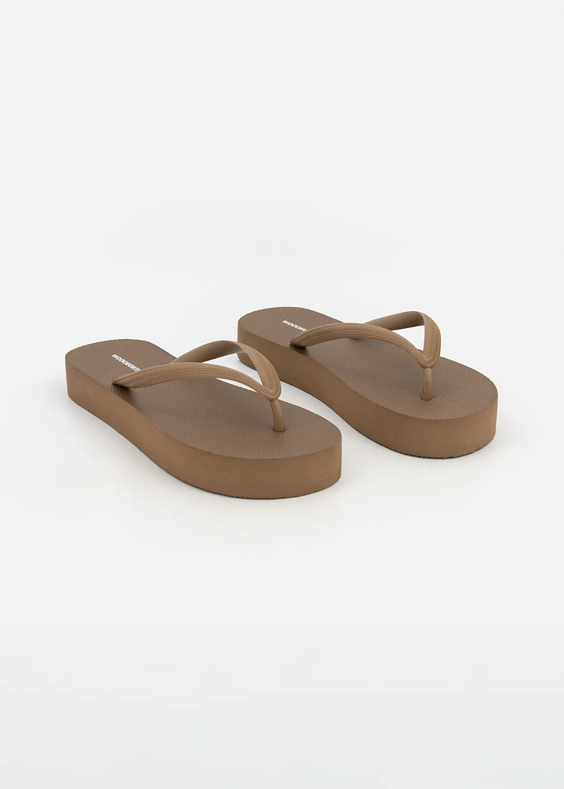 Platform Flip Flops - STONE