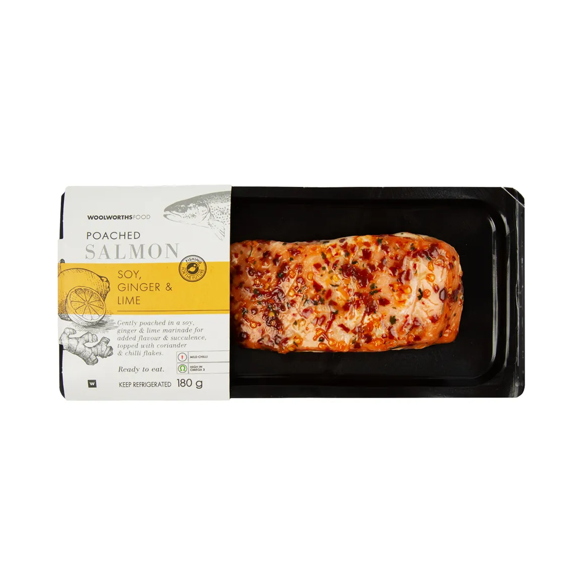 Poached Salmon with Soy, Ginger & Lime 180 g