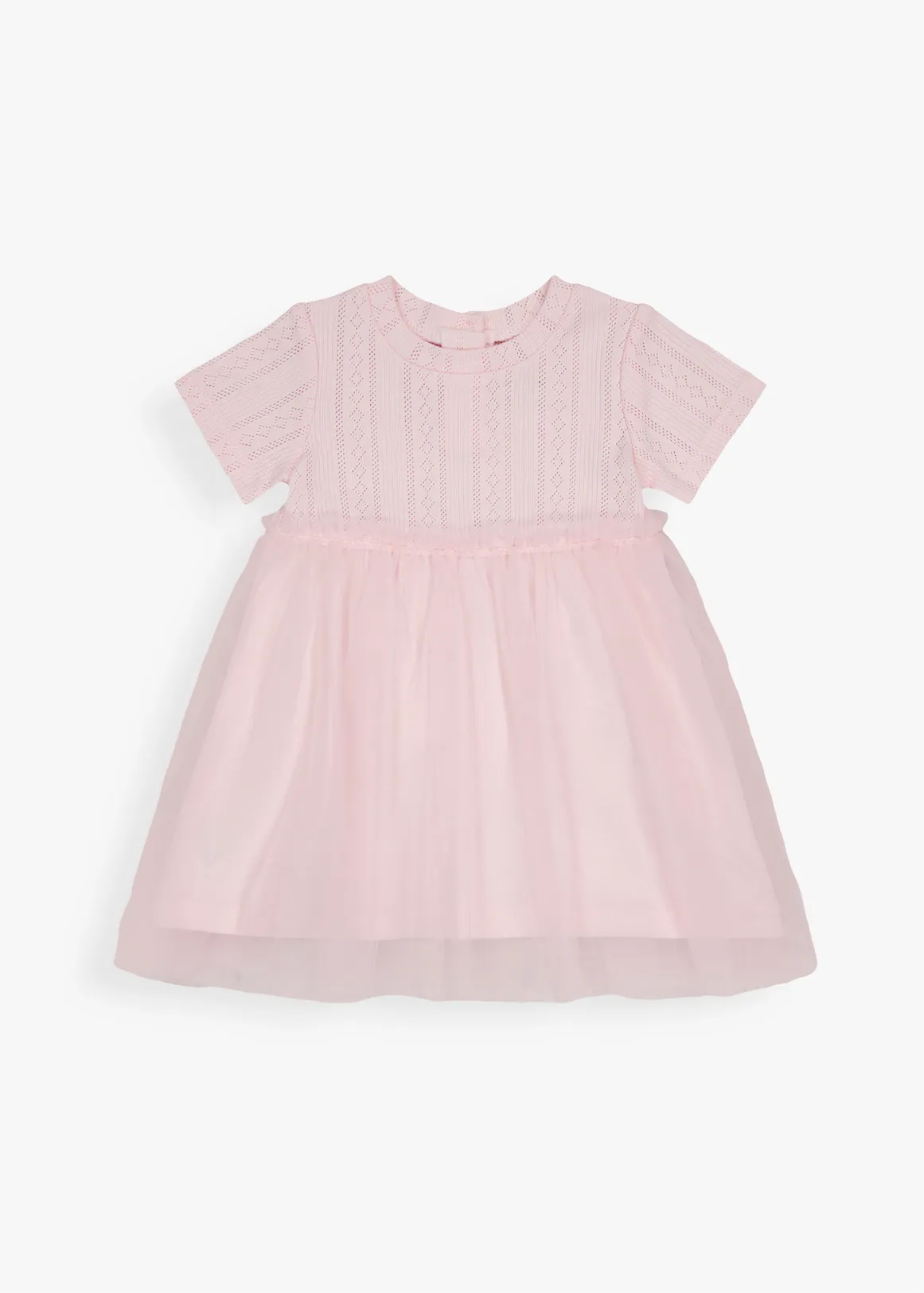 Pointelle Tulle Dress - LIGHT PINK
