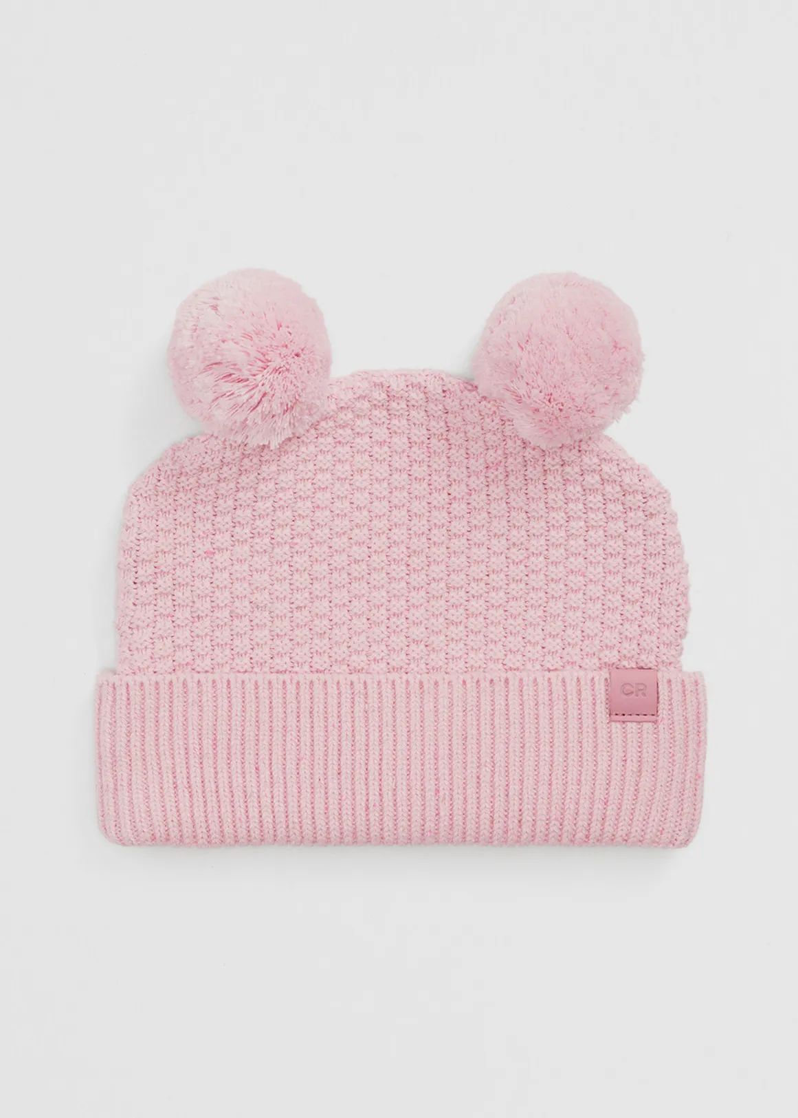 Pom Ears Knit Beanie - MINERAL PINK