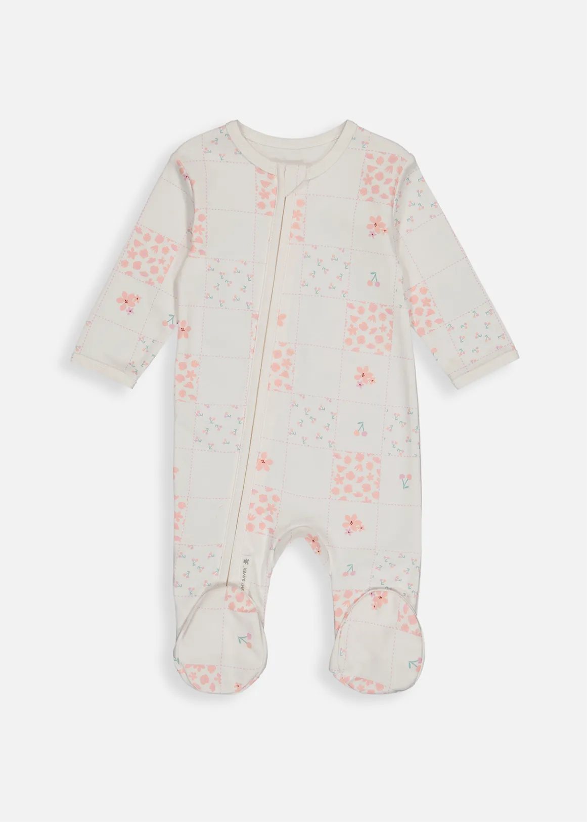 Pretty Patchwork Organic Cotton Zip Sleepsuit - X CREAM