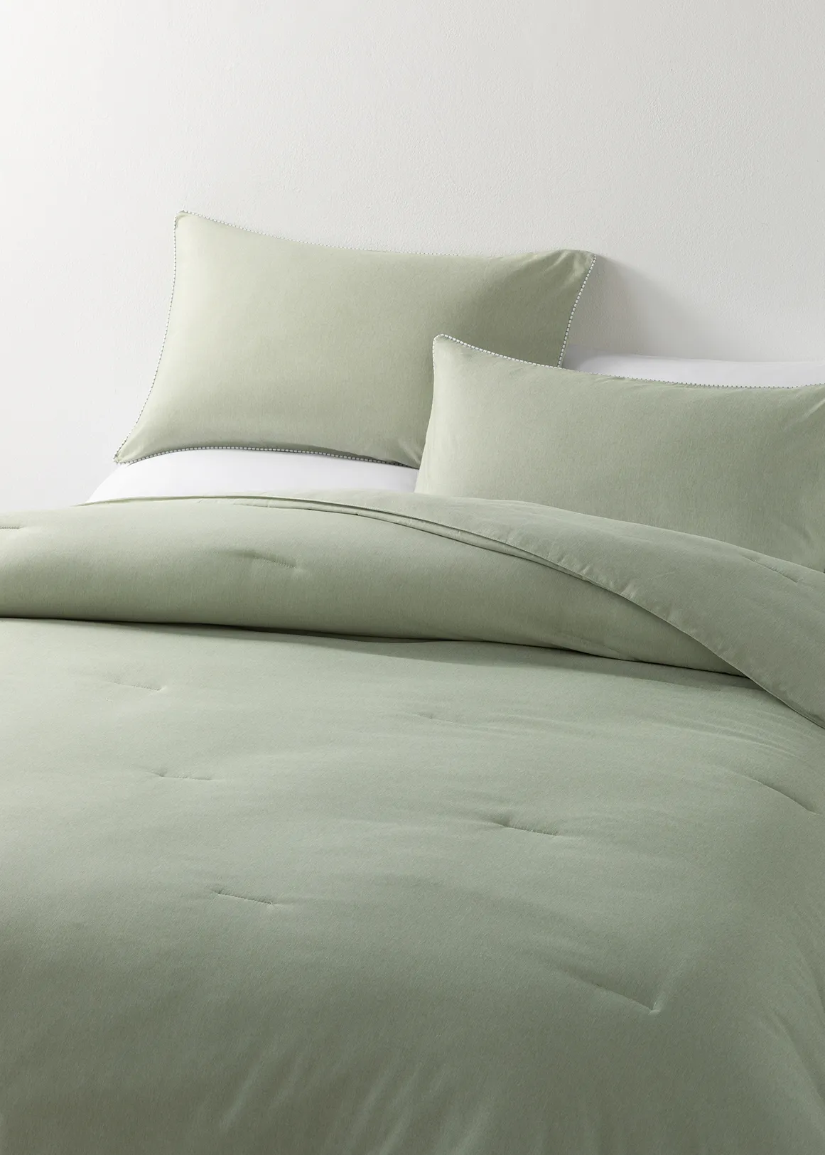 Prewashed Silky Soft Hypoallergenic Comforter Set - GREEN MELANGE