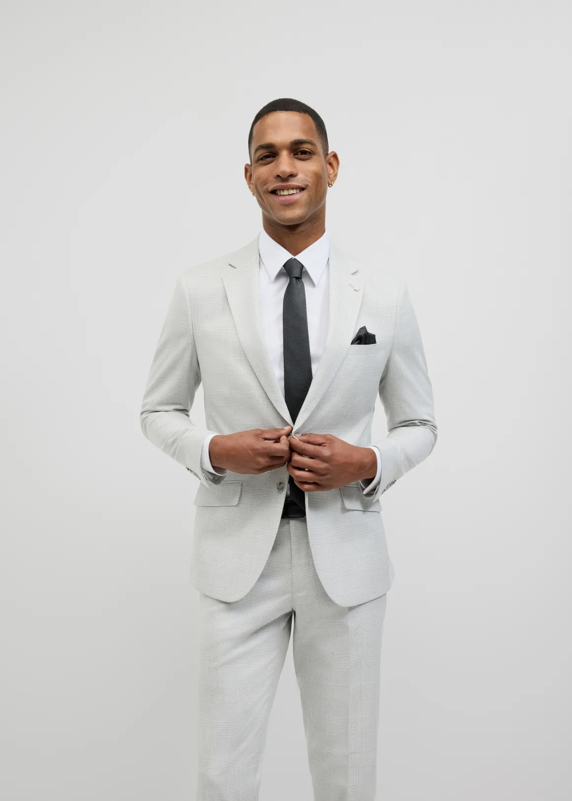 Prince of Wales Check Tailored Jacket - GREY CHECK