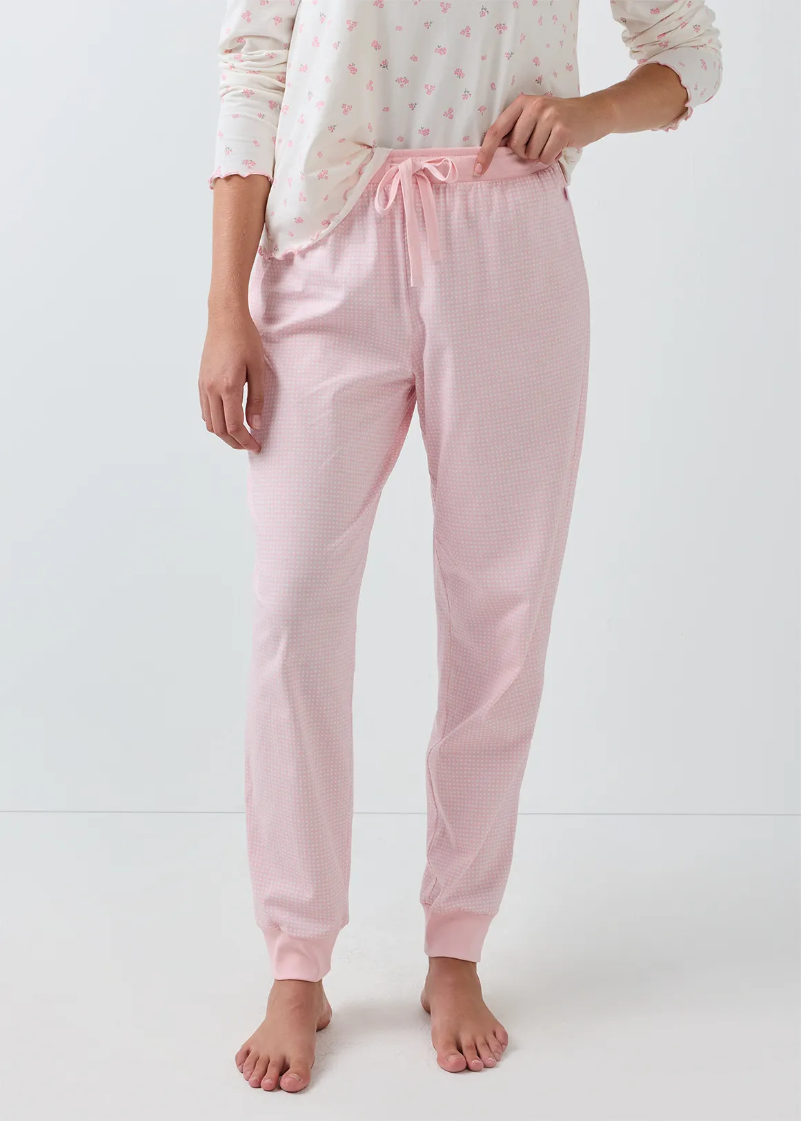 Print Cotton Sleep Joggers - X PINK