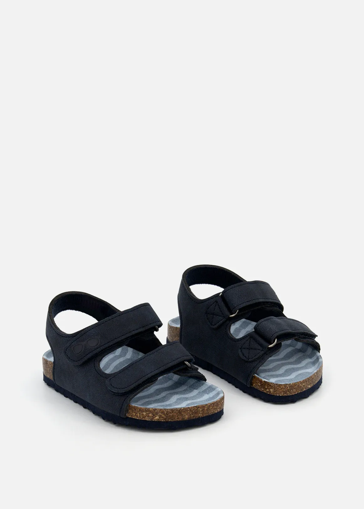 Print Double Strap Cork Sandals (Size 5-13) Younger Boy - NAVY